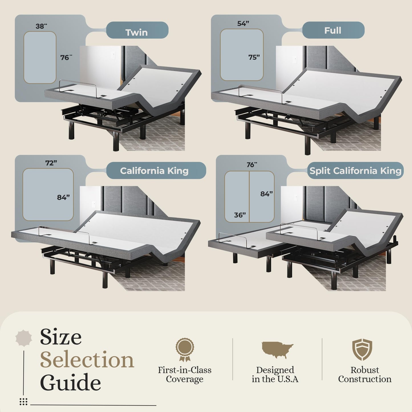 Sven & Son Classic Adjustable Bed Base, Head and Foot Lift, Massage, Under-Bed Lights, USB, Gel Memory, Zero Gravity Smart Frame - Full + 10 inch Memory Foam Matt (Firm)
