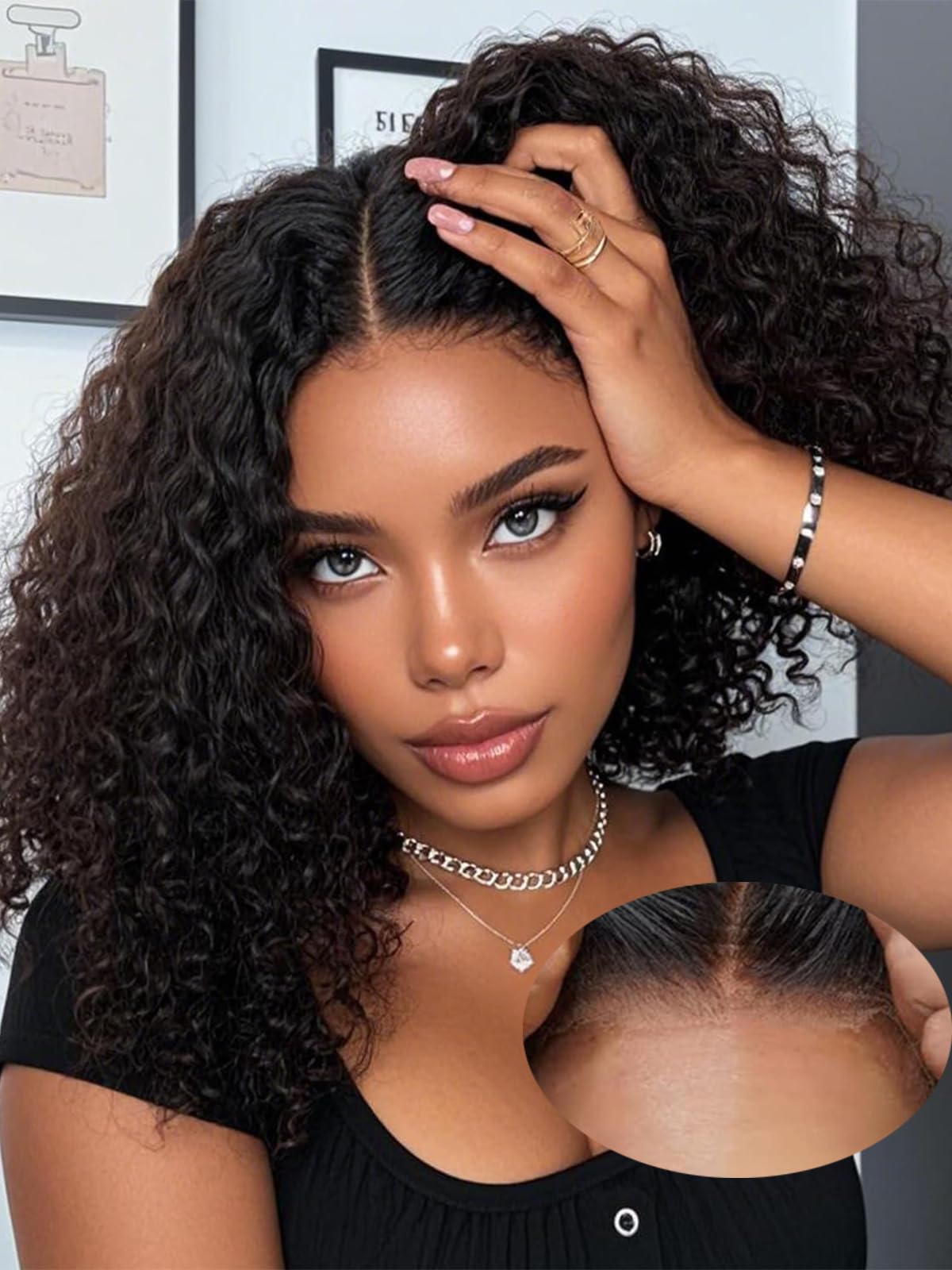 14 Inch Highlight Blonde Wear and Go Glueless Curly Bob Wig Human Hair Pre Plucked, Glueless Pre cut HD Lace Front Wigs Human Hair,Water Wave No Glue wigs, Natural Hairline for Women 200% Density