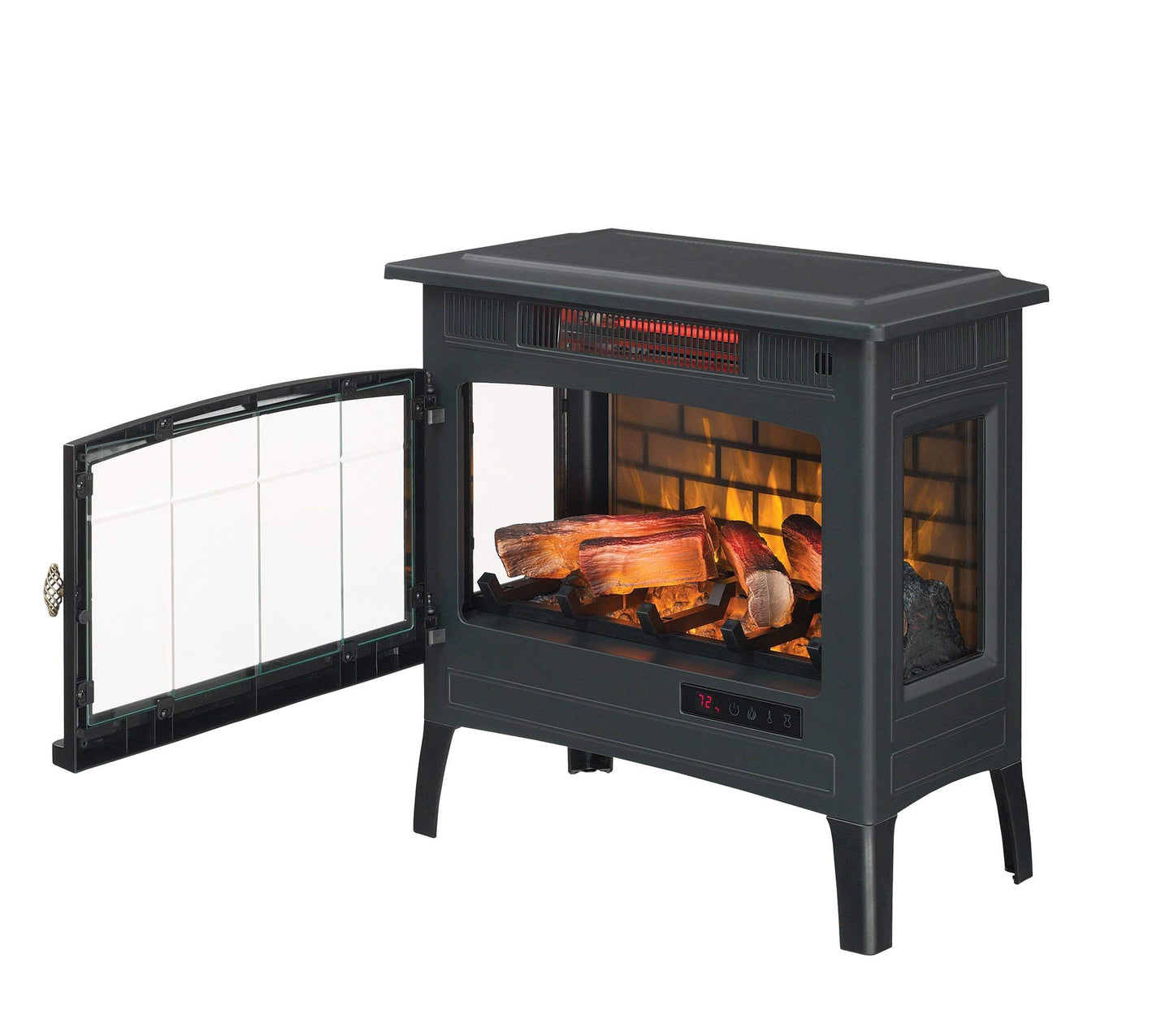 duraflame Freestanding Electric Fireplace Stove Heater with 3D Flame Effect for 1,000 Sq. Ft, Bronze
