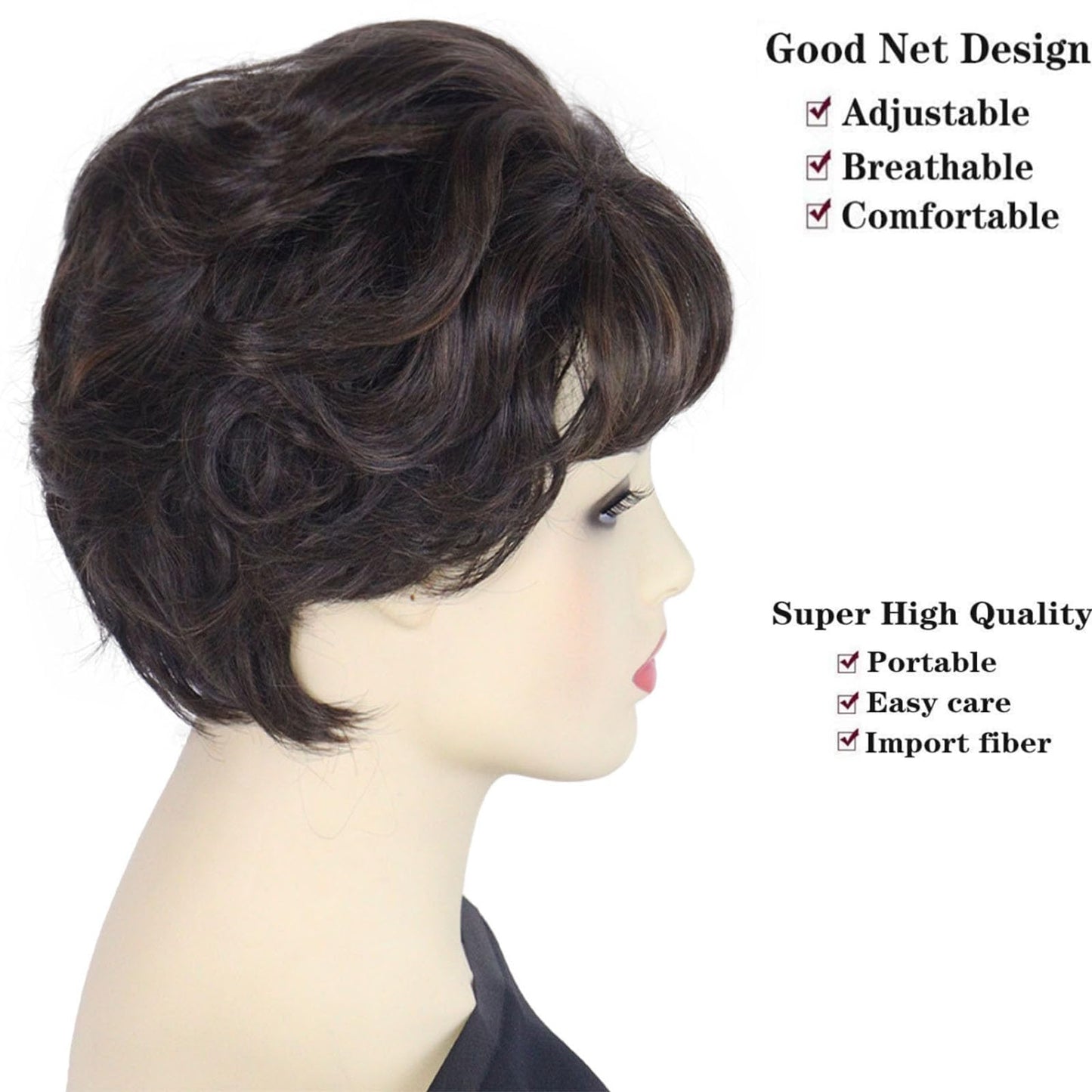 Women's Short Curly Silve Gray Wig Old Lady Hair | Fluffy Short Natual Wave Grey Hair Wigs for White Women Grandma Synthetic Daily Halloween Cosplay Party Wig Easy Care