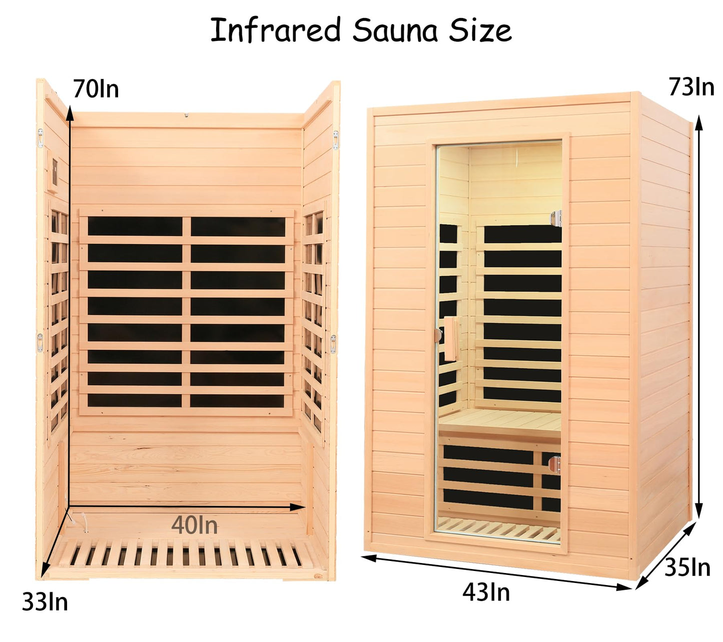 3 Person Infrared Sauna Ceramic Infrared Sauna w/Red Light Therapy | Far & Near Infrared Sauna Indoor, Low EMF Infrared Saunas for Home, Hemlock Deluxe Glass Home Sauna with Granite Backdrop