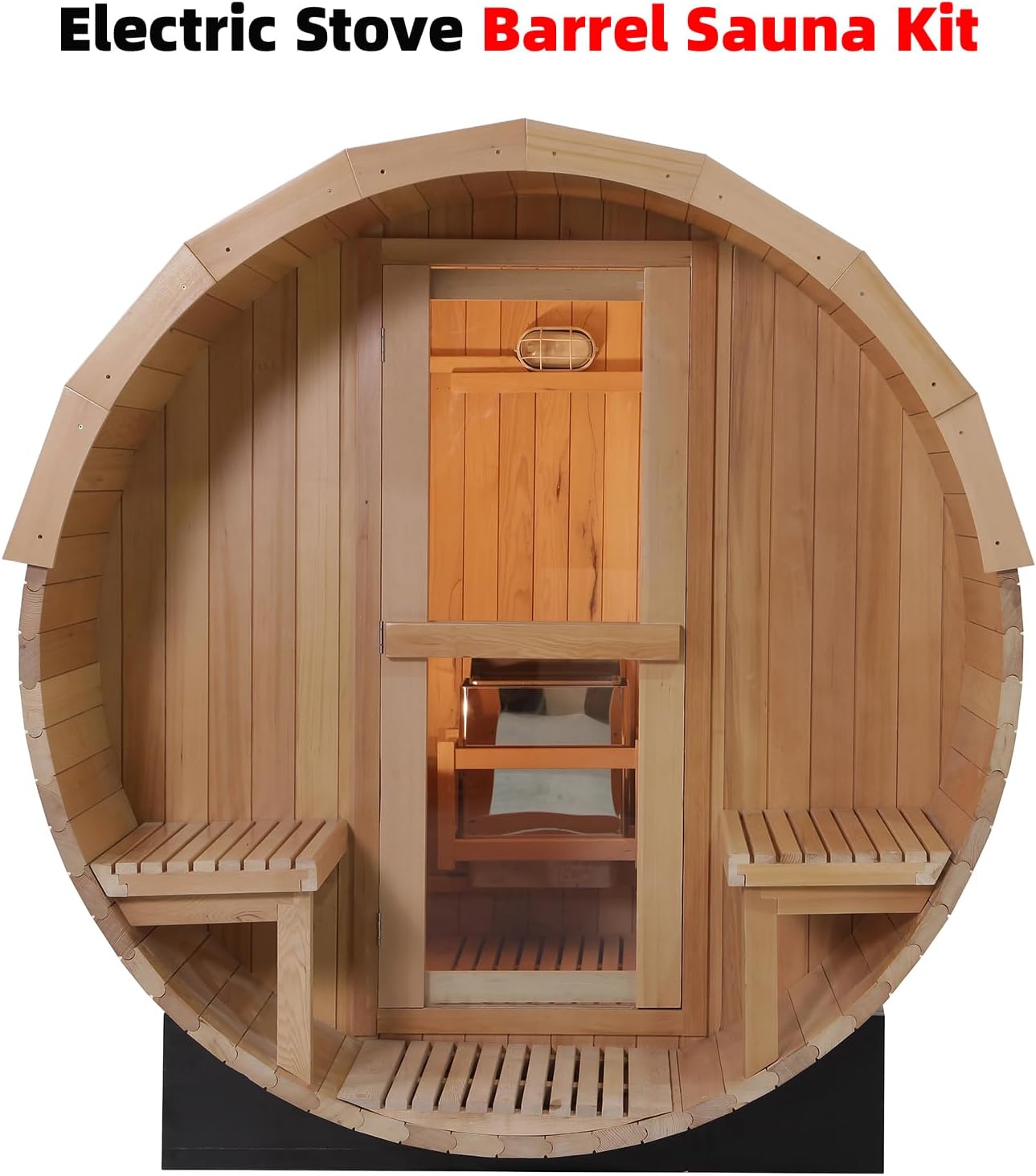 Customize Outdoor Barrel Sauna with Porch,Wood Burning Stove or Electric Stove,4-8 Person DIY Wooden Sauna Kit