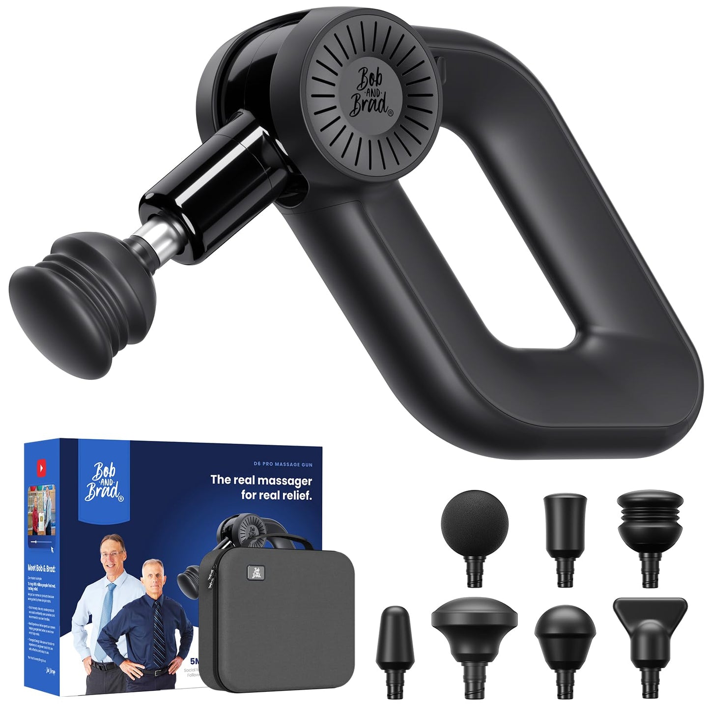 BOB AND BRAD D6 Pro Max+ Massage Gun with Heat and Cold, Powerful Deep Tissue Percussion Massager with 16mm Amplitude, Professional Muscle Massager Gun for Athletes, Quiet Electric Handheld Massager