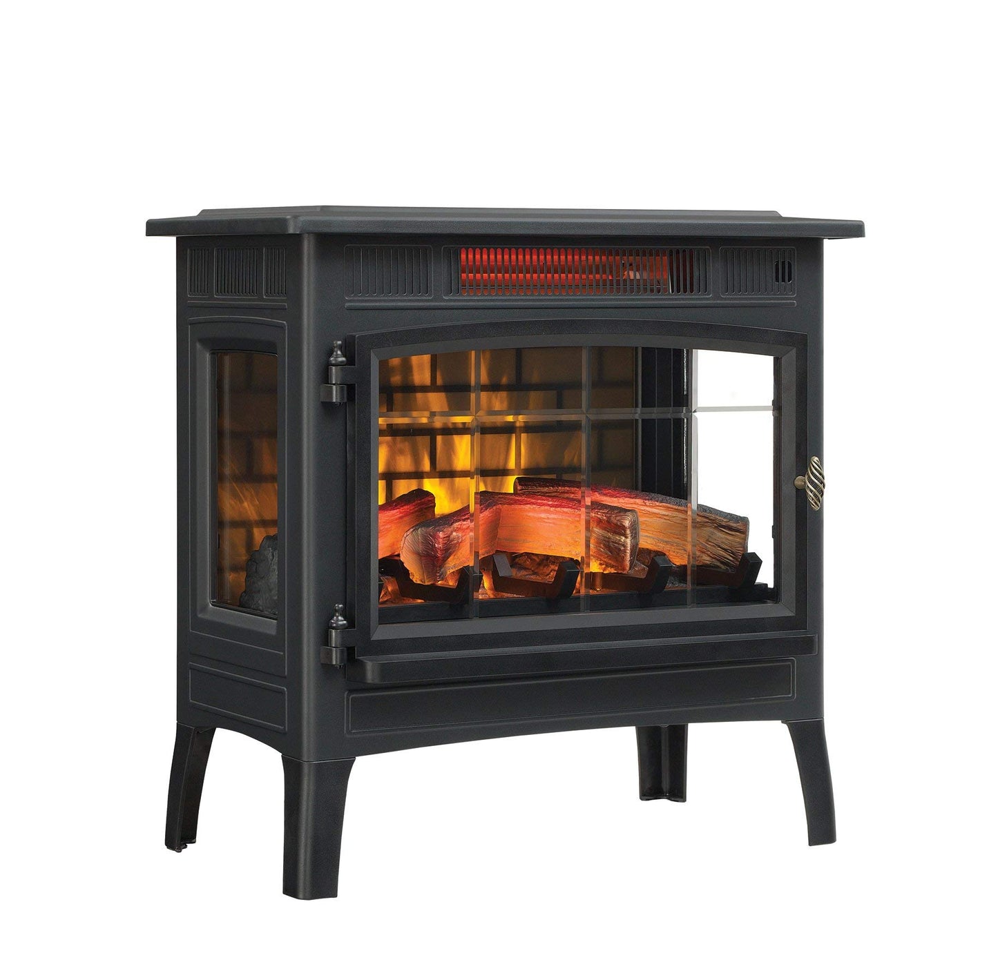 duraflame Freestanding Electric Fireplace Stove Heater with 3D Flame Effect for 1,000 Sq. Ft, Bronze