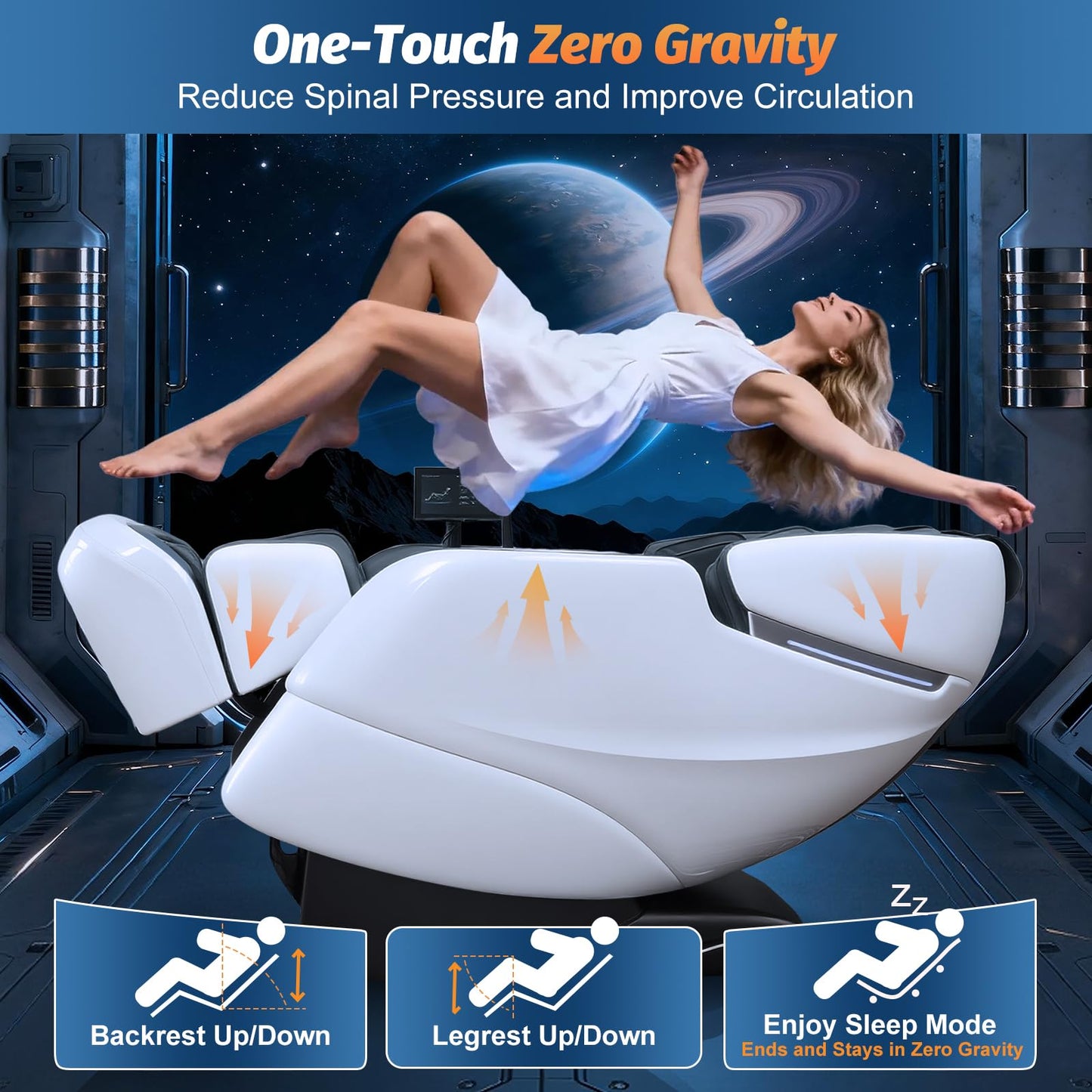 Massage Chair Full Body, 2026 Zero Gravity SL-Track Shiatsu Massage Chairs Recliner with AI Voice, LED Backlight Remote Control, Waist & Calf Heating, Phone Joystick and Holder, G6 Black
