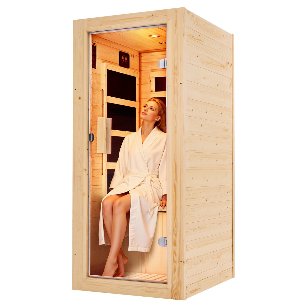 Albott 4 Person Infrared Sauna with 7-Color Light Therapy, Low EMF 2145W