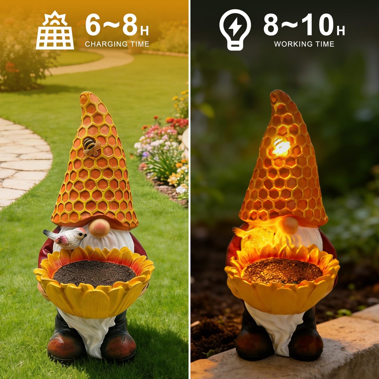 Solar Frog with Umbrella Statue - LED Solar Powered Garden Decor, Auto On/Off Waterproof Resin Outdoor Sculpture for Patio, Yard, Pond, Unique Gardening Gifts for Women & Mom