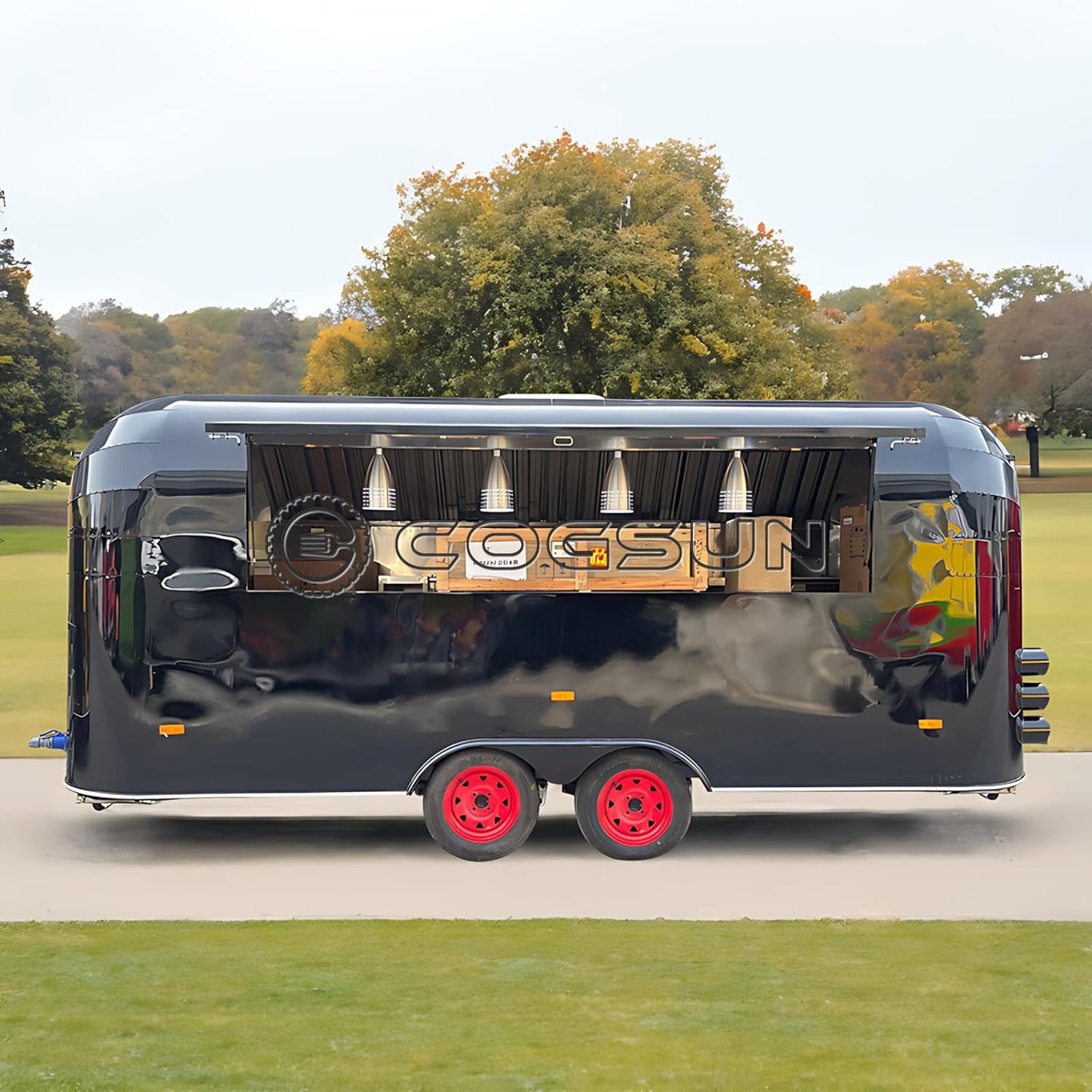 Multifunction Stainless Steel Design Food Trailer Fully Equipped Mobile Snack Food Truck with Full Kitchen Food Concession Trailers for Sale Food Truck Equipment