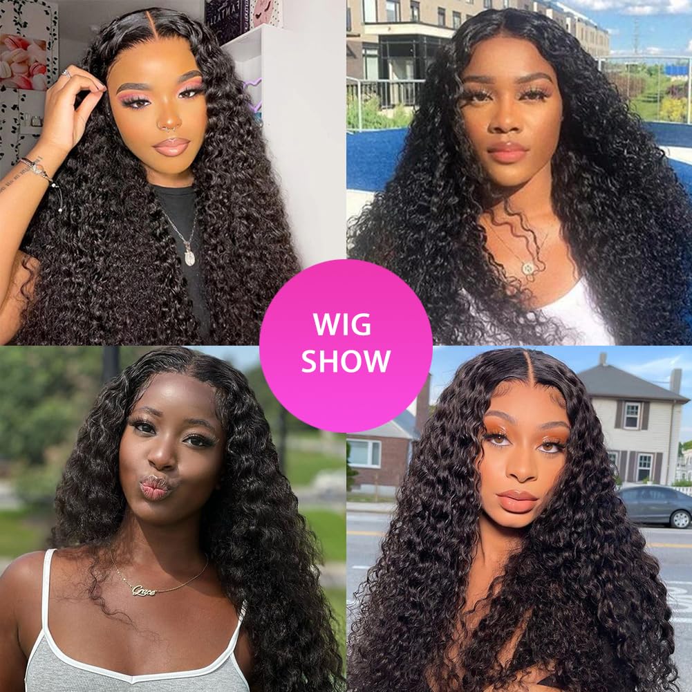 14 Inch Highlight Blonde Wear and Go Glueless Curly Bob Wig Human Hair Pre Plucked, Glueless Pre cut HD Lace Front Wigs Human Hair,Water Wave No Glue wigs, Natural Hairline for Women 200% Density