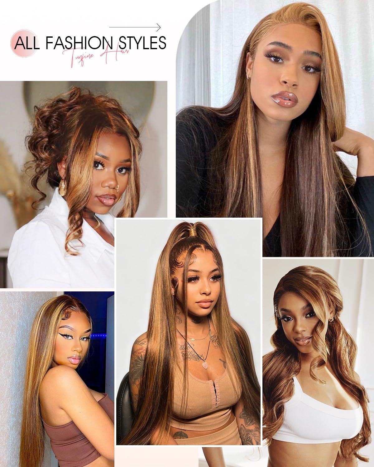 Pull Go 13x6 Drawstring Highlight Lace Front Wigs Human Hair Ombre Honey Blonde 210 Density Skinlike HD Full Lace Frontal Glueless Wigs Human Hair Pre Plucked Pre Cut Straight Balayage Wig 18 Inch