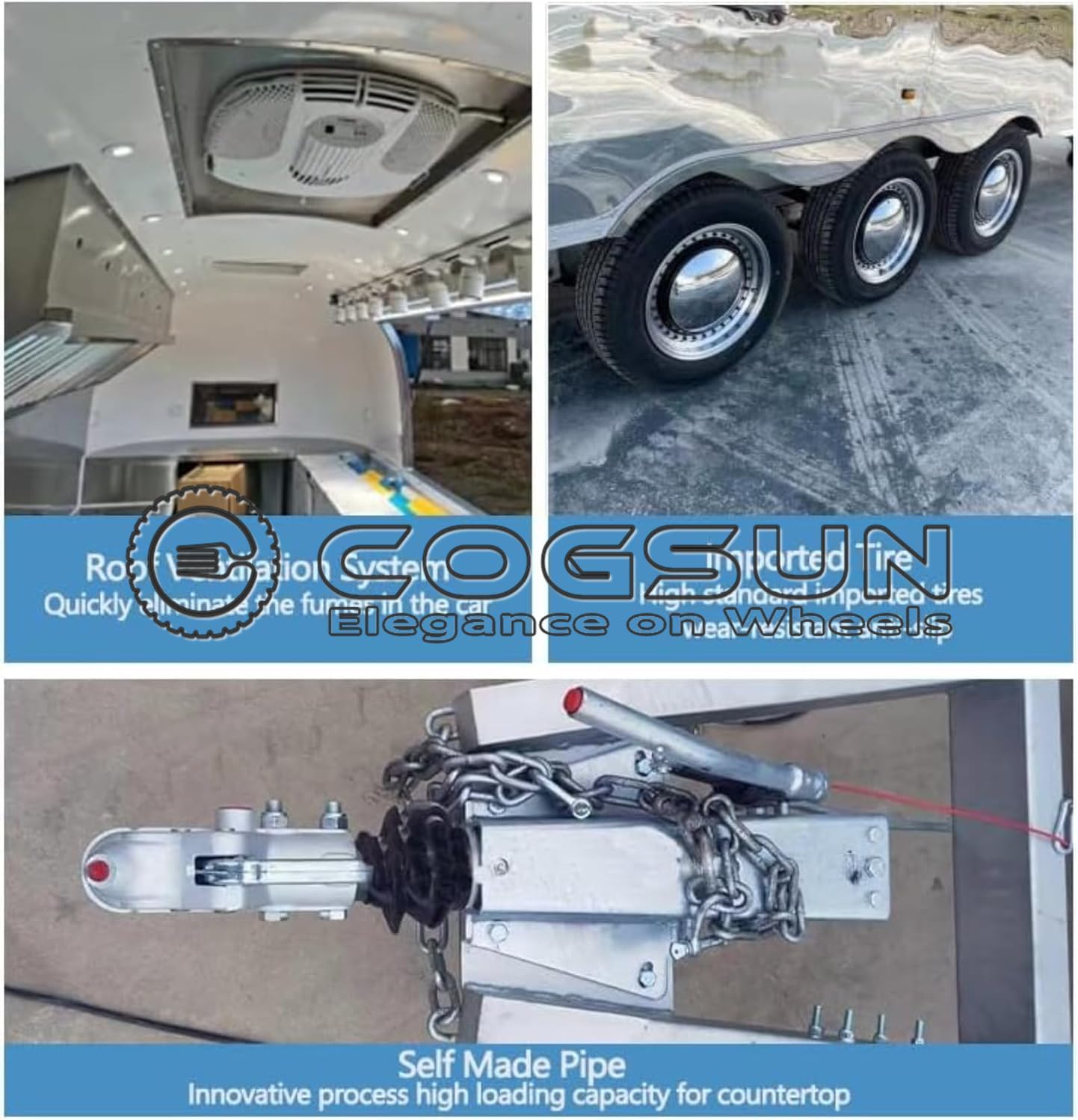 Mirror Food Trailer Equipment Mobile Trucks with Full Kitchen Equipment Hotdog Cart for Commercial Use Taco Cart Mobile Coffee Bar Trailer