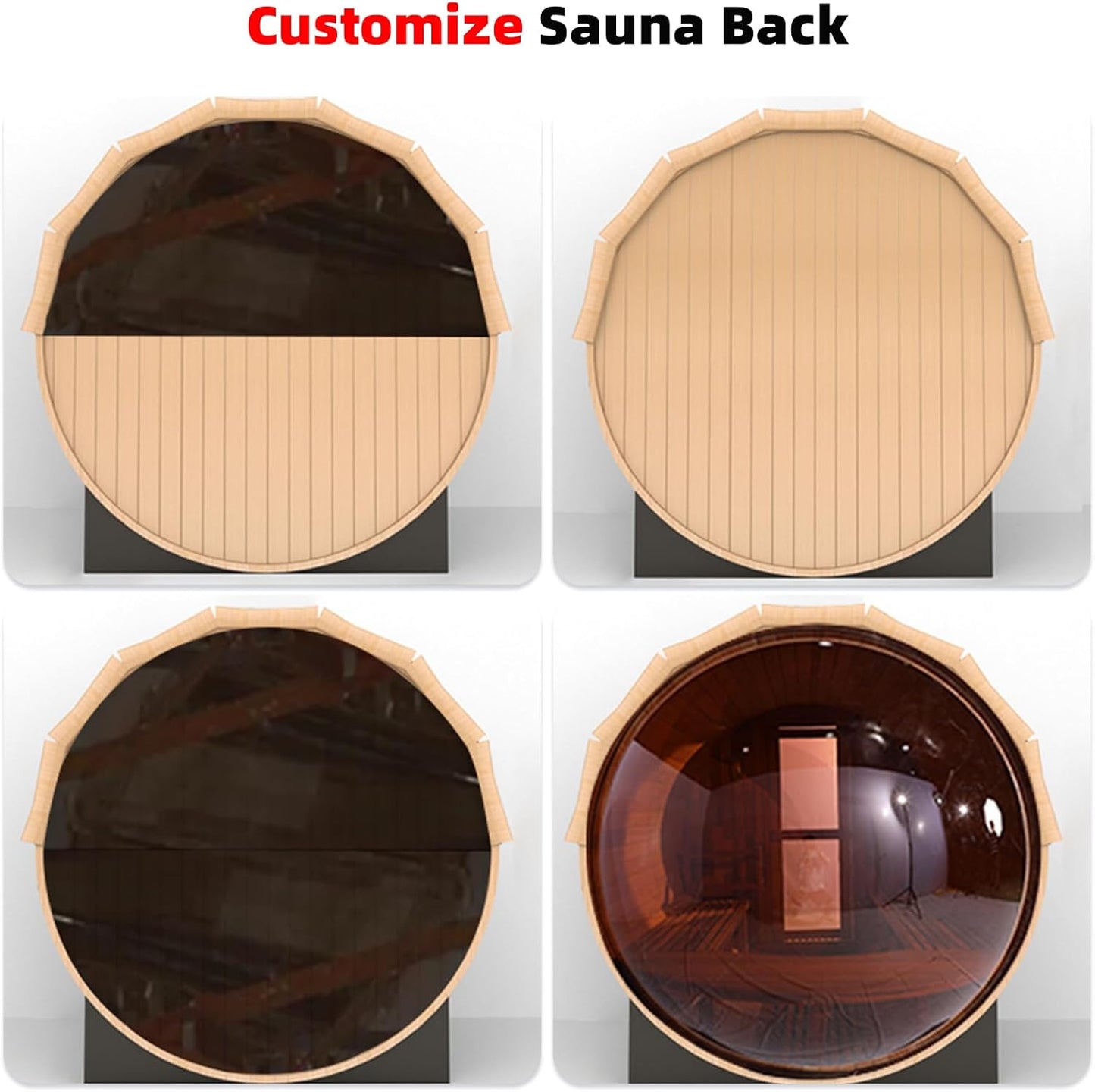 Customize Outdoor Barrel Sauna with Porch,Wood Burning Stove or Electric Stove,4-8 Person DIY Wooden Sauna Kit