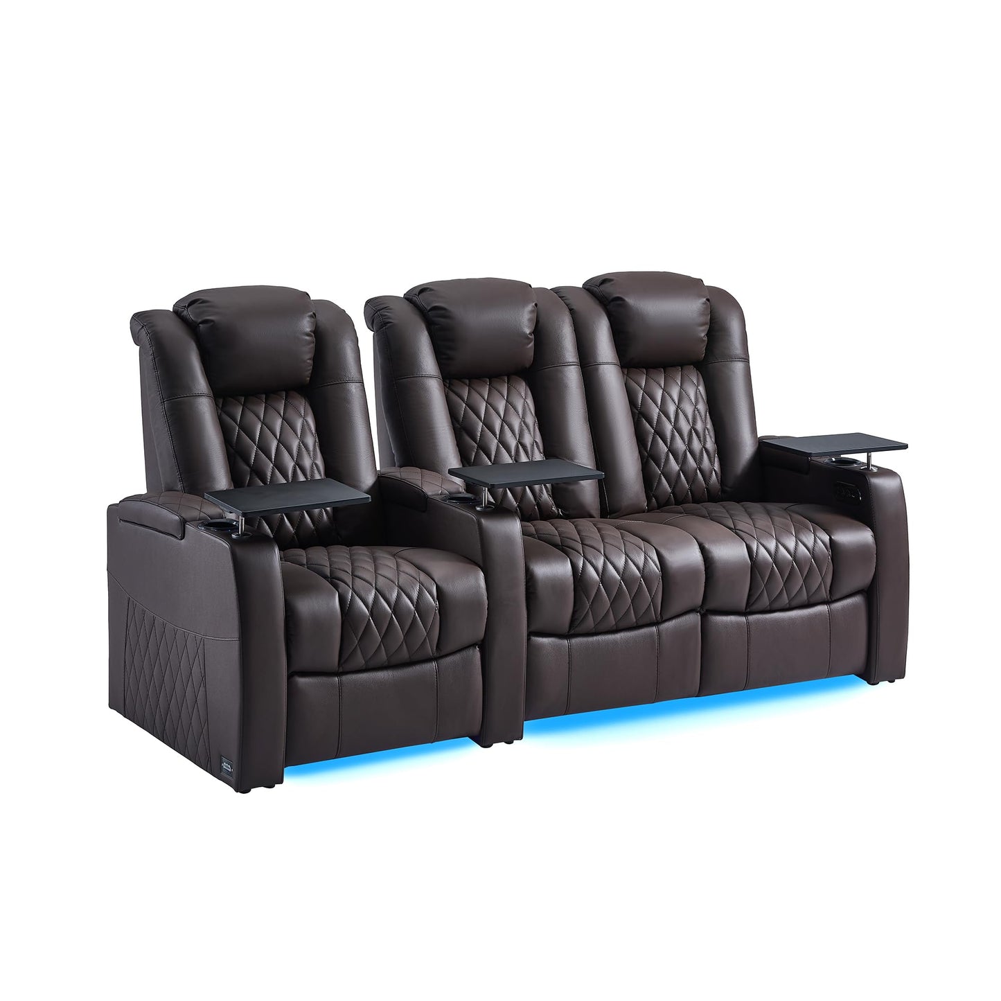 comfiroom Top-Grain Leather Home Theater Seating, Dual-Motor Power Recliner | Classic Series Black Zero Gravity Motorized Theater Chair with USB-C Charging, Adjustable Headrest, Tray Table, Row of 1