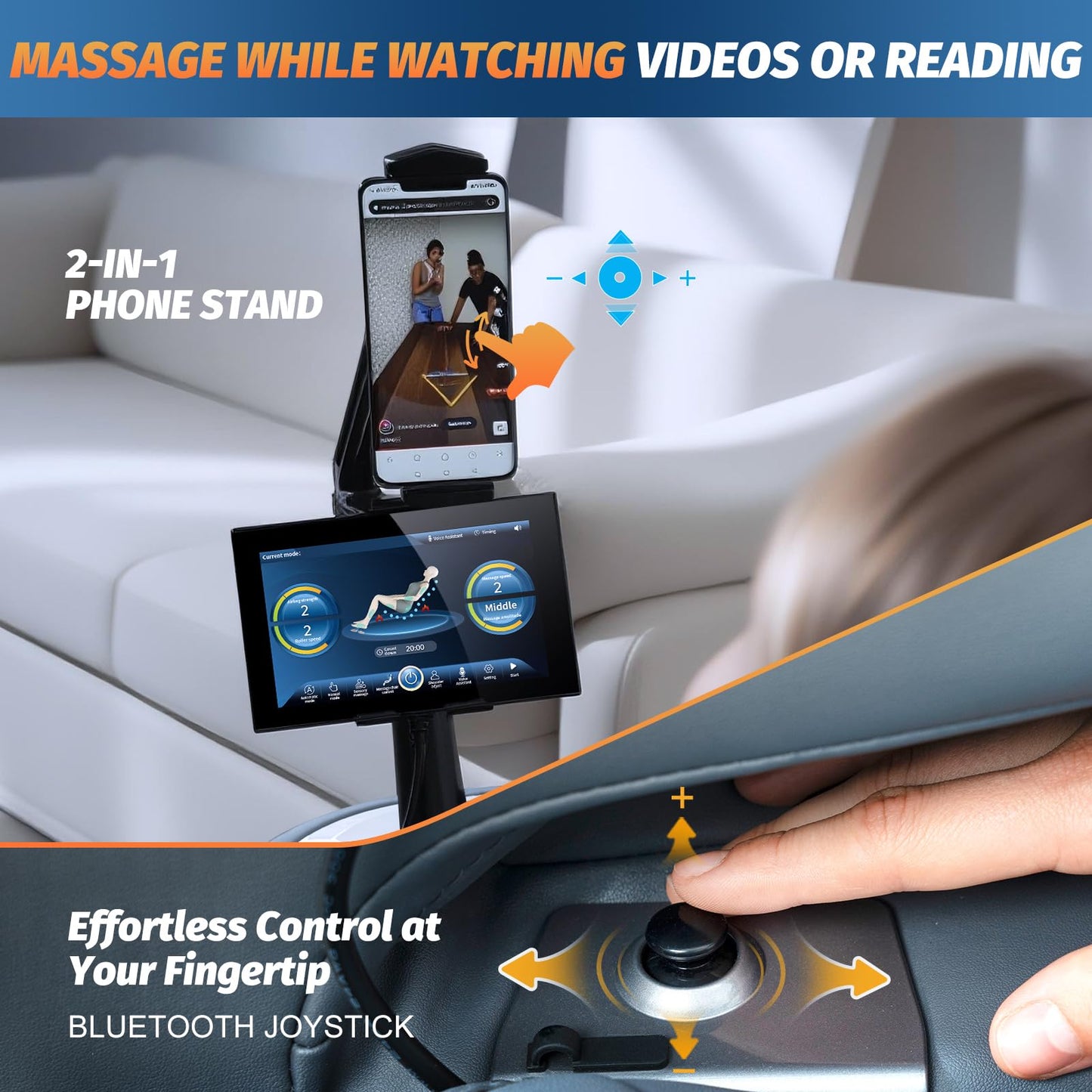 Massage Chair Full Body, 2026 Zero Gravity SL-Track Shiatsu Massage Chairs Recliner with AI Voice, LED Backlight Remote Control, Waist & Calf Heating, Phone Joystick and Holder, G6 Black