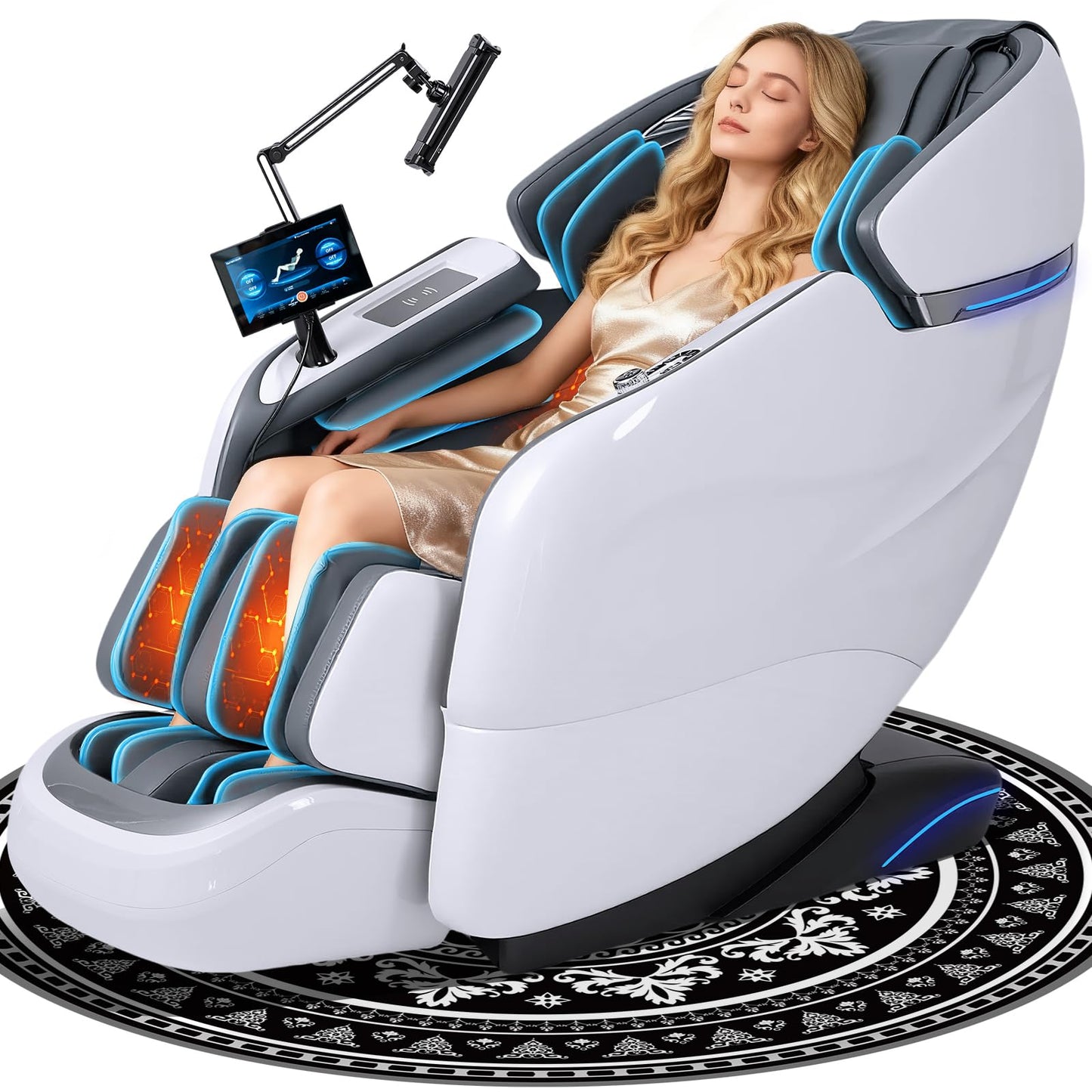 Massage Chair Full Body, 2026 Zero Gravity SL-Track Shiatsu Massage Chairs Recliner with AI Voice, LED Backlight Remote Control, Waist & Calf Heating, Phone Joystick and Holder, G6 Black