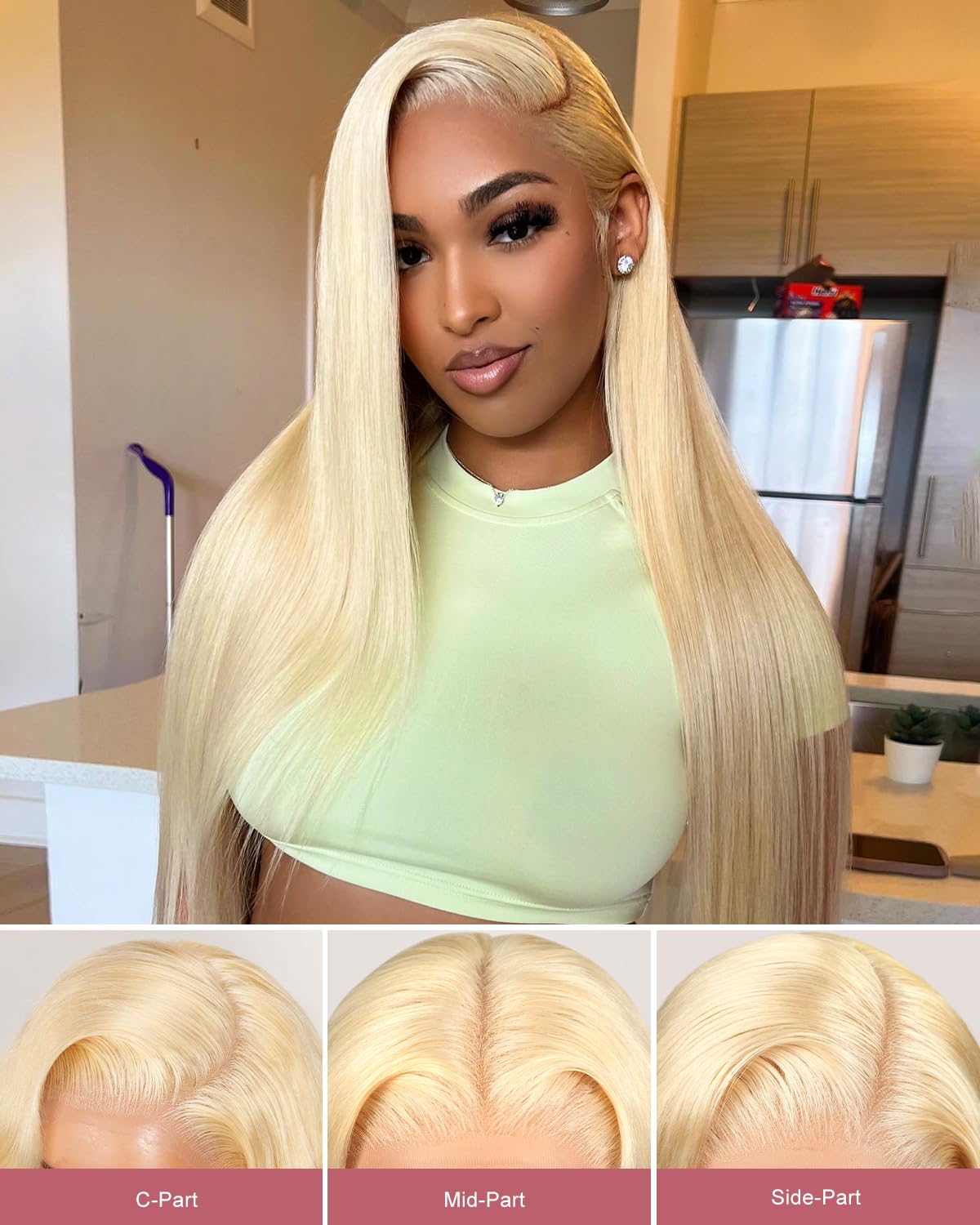 Alididi Ash Blonde Bob Wig Human Hair 13x6 Hd Lace Frontal Short Straight Lace Front Bob Wigs For Women Human Hair Pre Plucked 180% Density 10 Inch