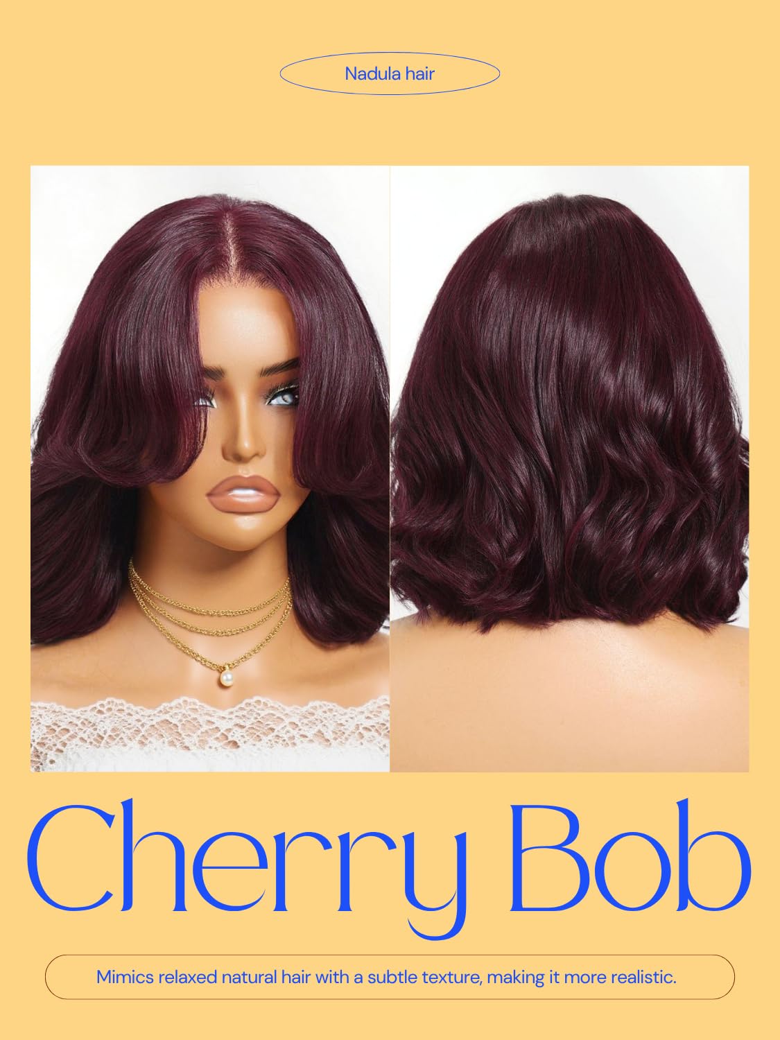 Nadula 13x4 HD Ombre Brown Wavy Bob Drawstring Wig Human Hair with Blonde Face Framing Layers Bangs,Pre Everything Glueless No Slip Wig Pre Plucked Ready to Wear Short Highlight Wavy Bob Wig 10inch