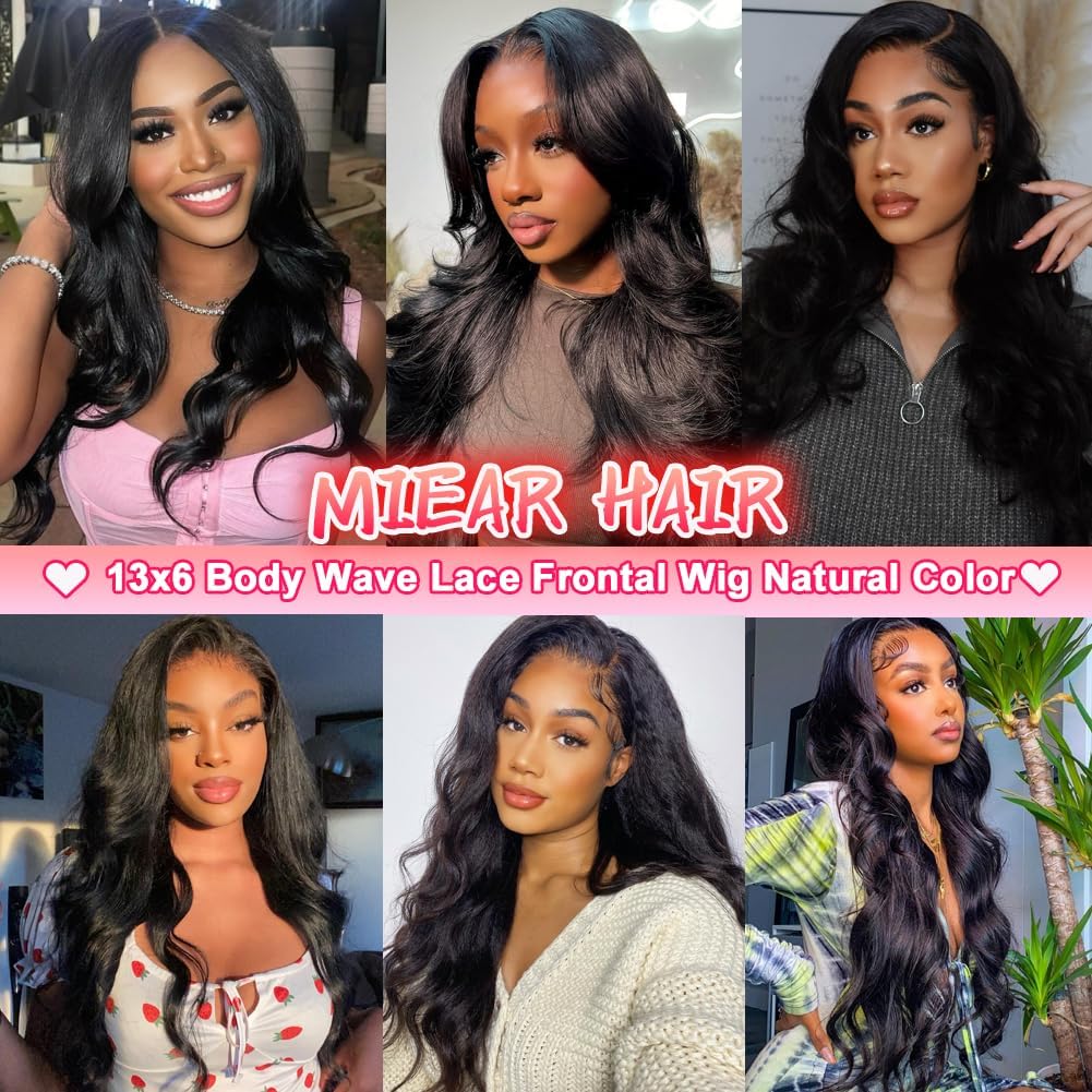 miear 360 Drawstring Lace Front Wigs Human Hair 4/27 Highlight Ombre Wig | 360 HD Full Lace Frontal Wig Body Wave Lace Front Wig Pre Plucked for Black Women 180% Density Honey Blonde Color 28inch
