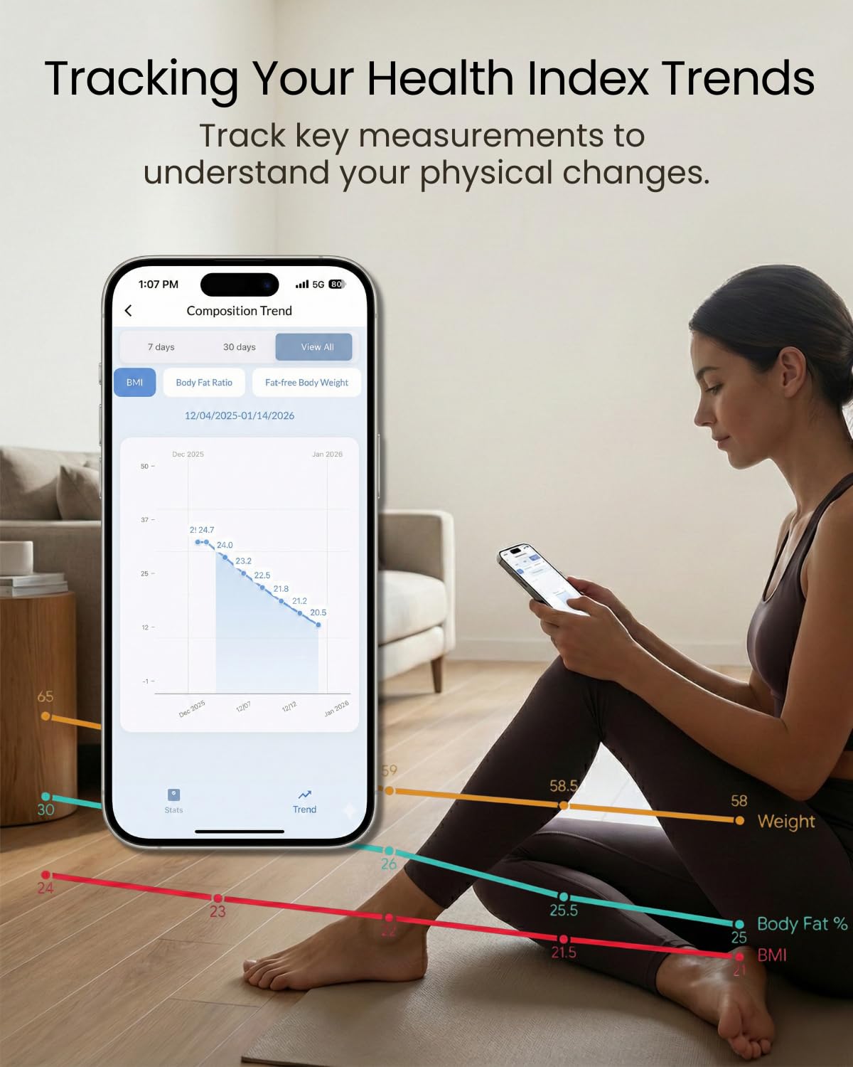 Smart Scale for Body Weight, BMI, Body Fat, Muscle Mass, 11" Large Digital Bathroom Scale, 12 Body Composition Analysis, Sync App, Bluetooth, LED Display, 400 lbs - Nexa 1 - Restful Hideout