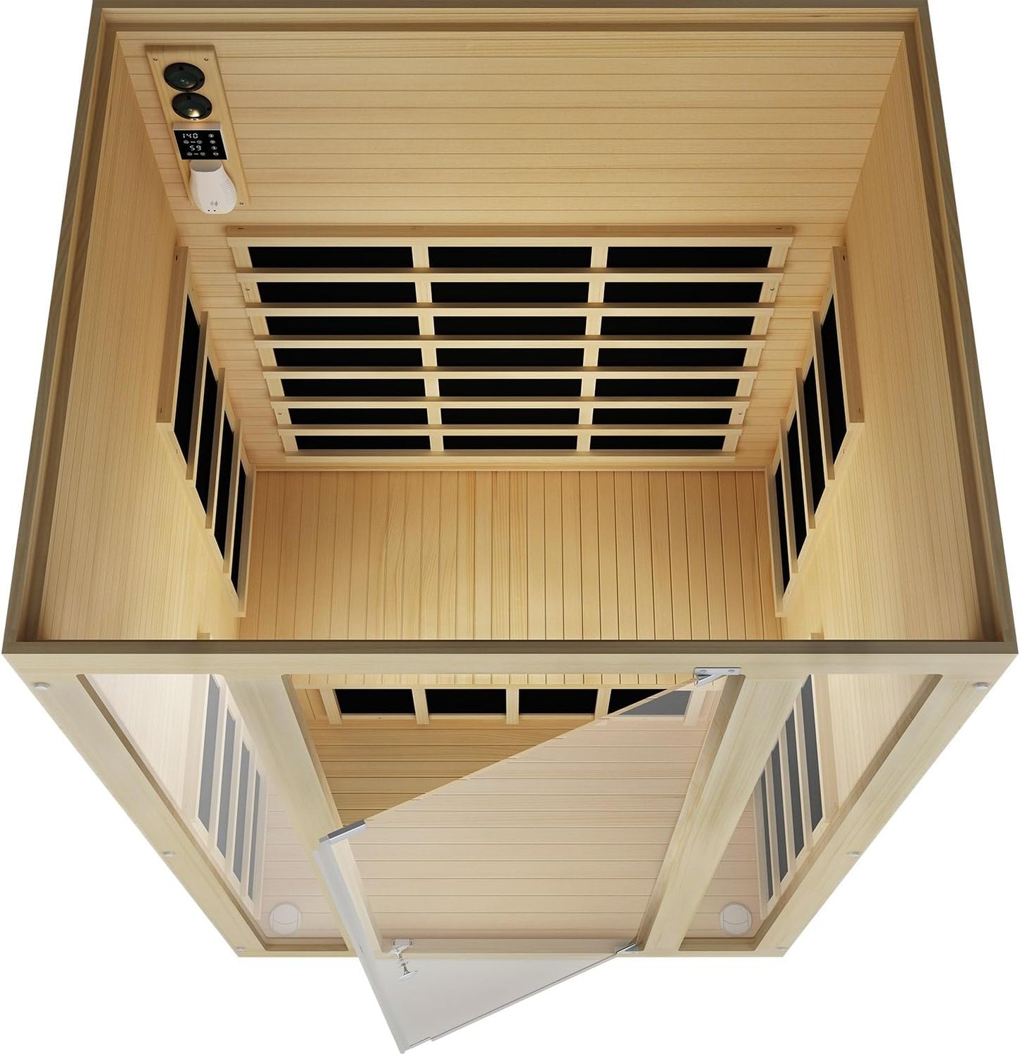 Joyous+ 170°F 2-Person Home Infrared Sauna with Color & Red Light Therapy, Low EMF - Indoor Personal Luxury Spa for House and Gym