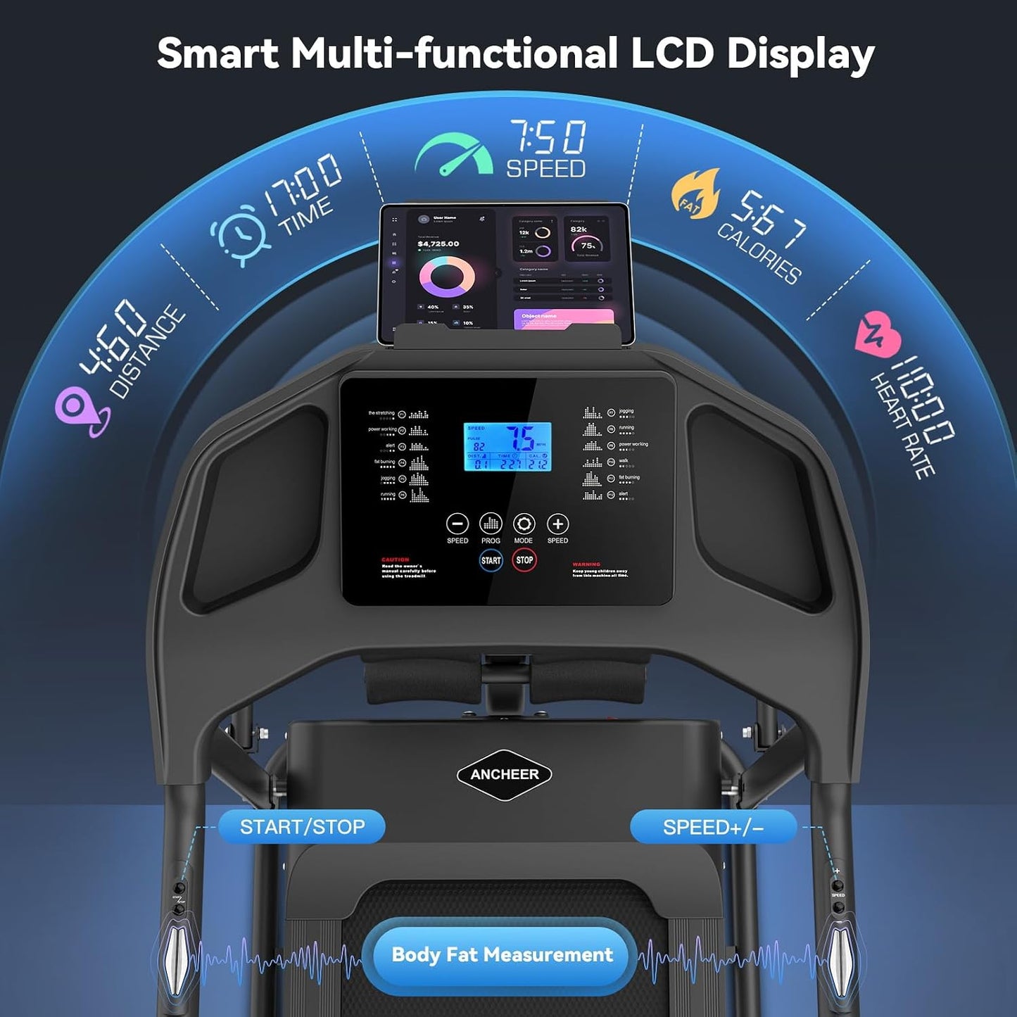 Smart Treadmill with Sit Up, Foldable Treadmills for Home with Incline | 2026 Upgraded 3.5HP Portable Treadmill 350lbs Capacity, Multifunction Home Gym Equipment, Body Fat & Heart Rate Monitor