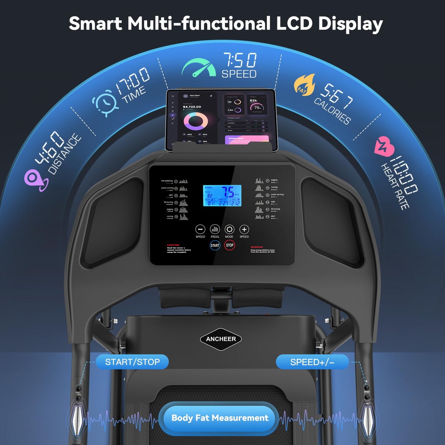 Smart Treadmill with Sit Up, Foldable Treadmills for Home with Incline | 2026 Upgraded 3.5HP Portable Treadmill 350lbs Capacity, Multifunction Home Gym Equipment, Body Fat & Heart Rate Monitor