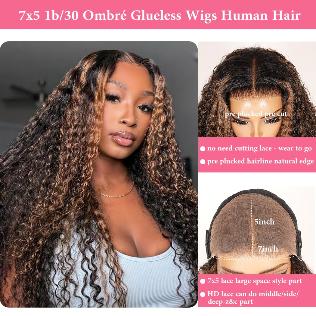 7X5 Deep Wave Wear And Go Glueless Wigs Human Hair Pre Plucked Pre Cut Hd Lace 210 Density Deep Wave Lace Front Wigs Human Hair 26 Inch Drawstring Curly Human Hair Wig For Women Beginner Friendly