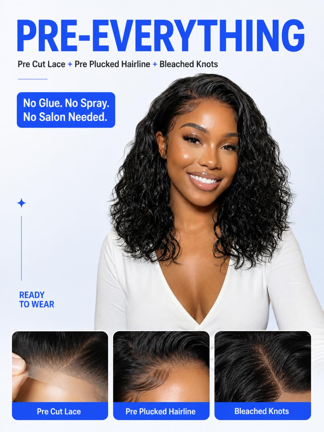 Nadula 13x4 HD Ombre Brown Wavy Bob Drawstring Wig Human Hair with Blonde Face Framing Layers Bangs,Pre Everything Glueless No Slip Wig Pre Plucked Ready to Wear Short Highlight Wavy Bob Wig 10inch