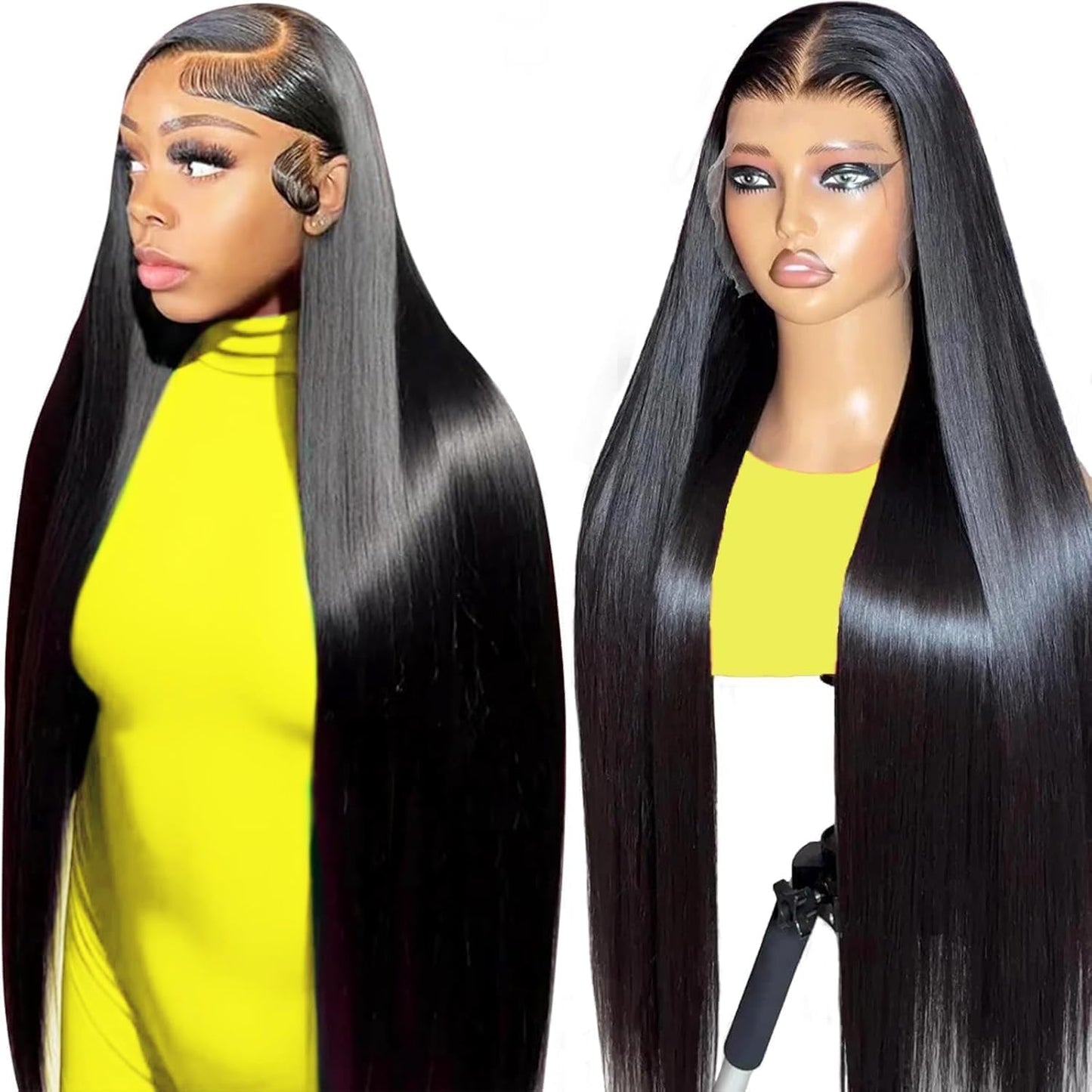 Pull Go 13x6 Drawstring Highlight Lace Front Wigs Human Hair Ombre Honey Blonde 210 Density Skinlike HD Full Lace Frontal Glueless Wigs Human Hair Pre Plucked Pre Cut Straight Balayage Wig 18 Inch