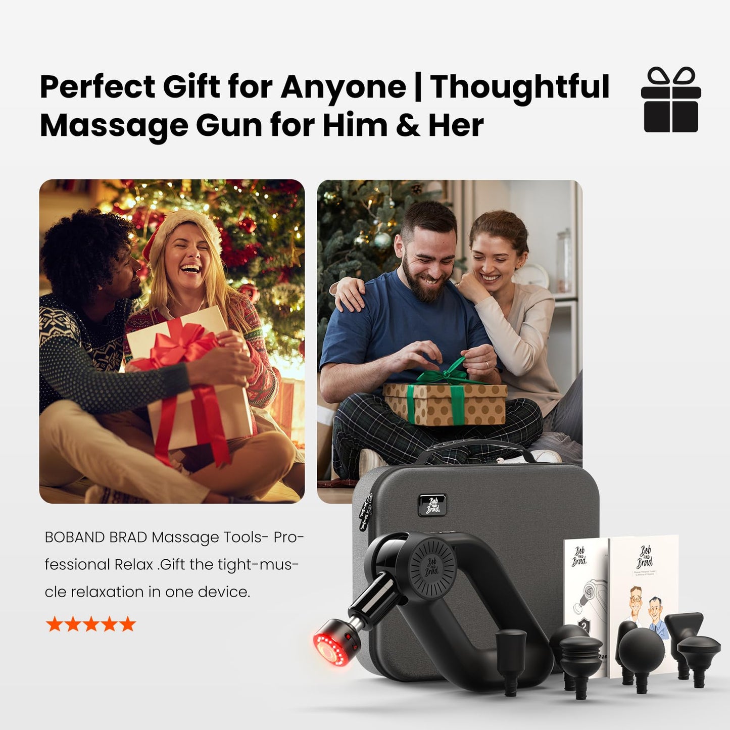 BOB AND BRAD D6 Pro Max+ Massage Gun with Heat and Cold, Powerful Deep Tissue Percussion Massager with 16mm Amplitude, Professional Muscle Massager Gun for Athletes, Quiet Electric Handheld Massager
