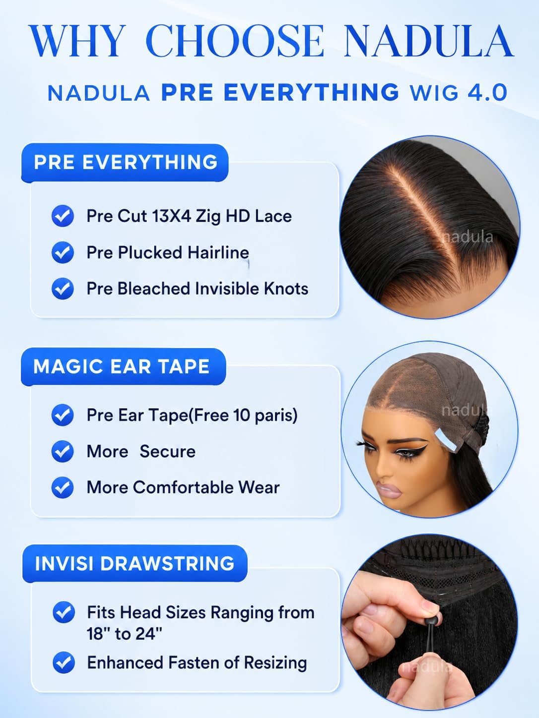 Nadula 13x4 HD Ombre Brown Wavy Bob Drawstring Wig Human Hair with Blonde Face Framing Layers Bangs,Pre Everything Glueless No Slip Wig Pre Plucked Ready to Wear Short Highlight Wavy Bob Wig 10inch