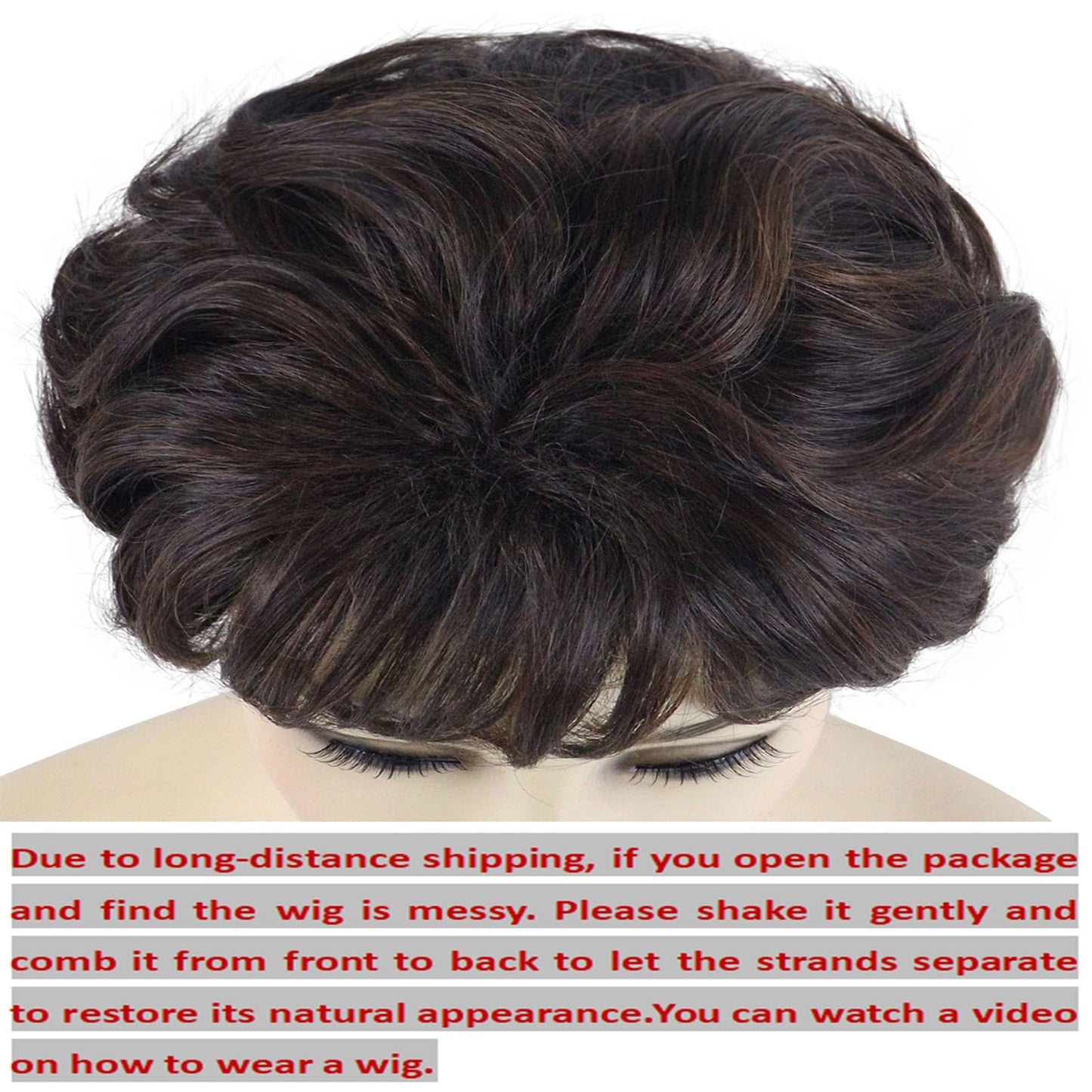 Women's Short Curly Silve Gray Wig Old Lady Hair | Fluffy Short Natual Wave Grey Hair Wigs for White Women Grandma Synthetic Daily Halloween Cosplay Party Wig Easy Care