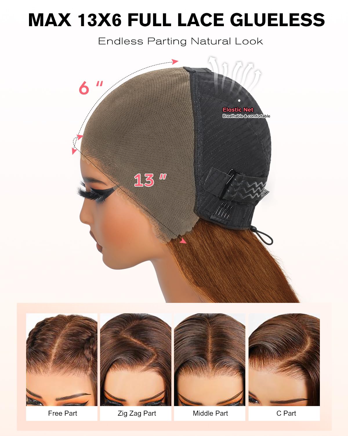 Pull Go 13x6 Drawstring Highlight Lace Front Wigs Human Hair Ombre Honey Blonde 210 Density Skinlike HD Full Lace Frontal Glueless Wigs Human Hair Pre Plucked Pre Cut Straight Balayage Wig 18 Inch