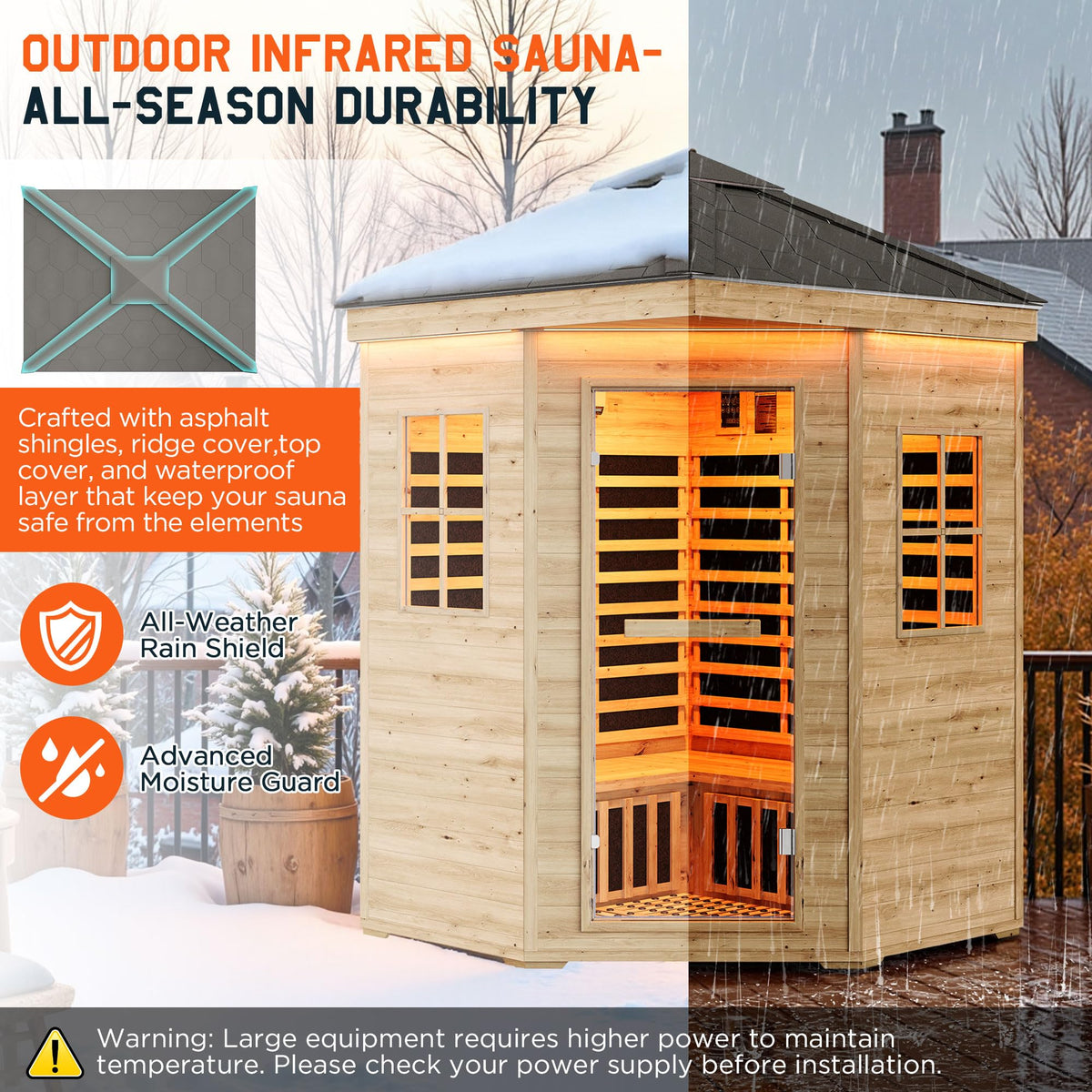 Albott 4 Person Infrared Sauna with 7-Color Light Therapy, Low EMF 2145W