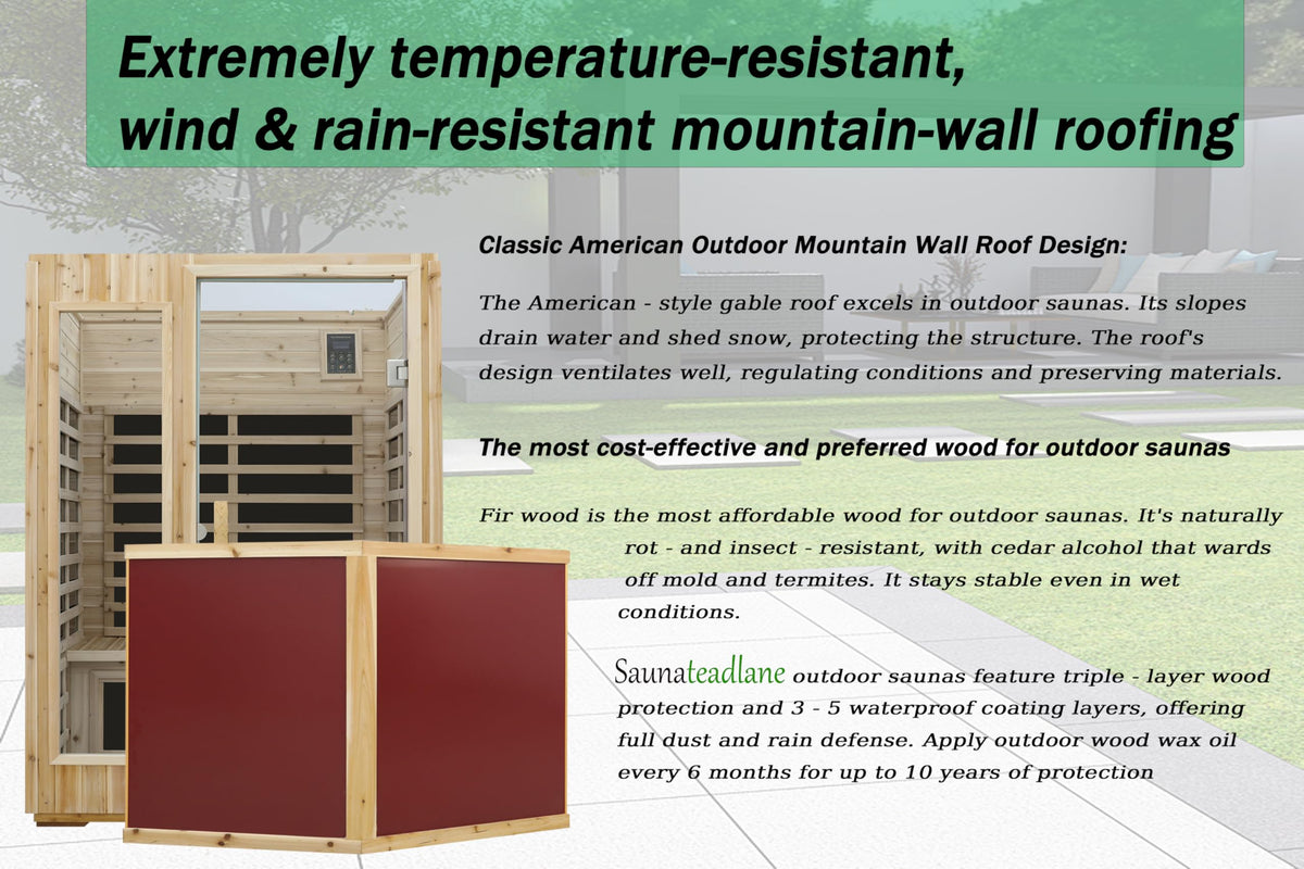 LTCCDSS Full Spectrum Outdoor Sauna 4 Person, Far Infrared, Low EMF, Chromotherapy & Bluetooth