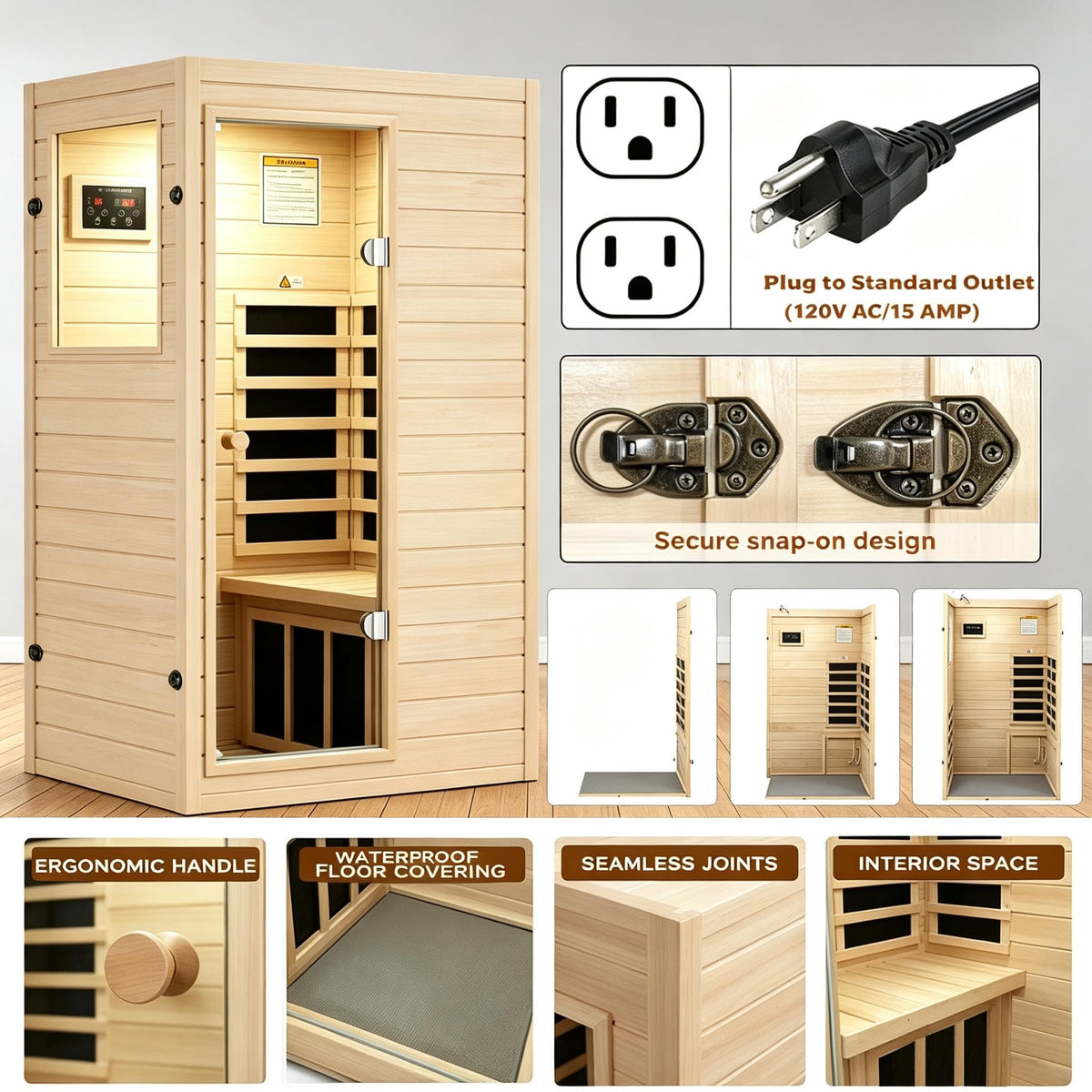 LTCCDSS Full Spectrum Outdoor Sauna 4 Person, Far Infrared, Low EMF, Chromotherapy & Bluetooth