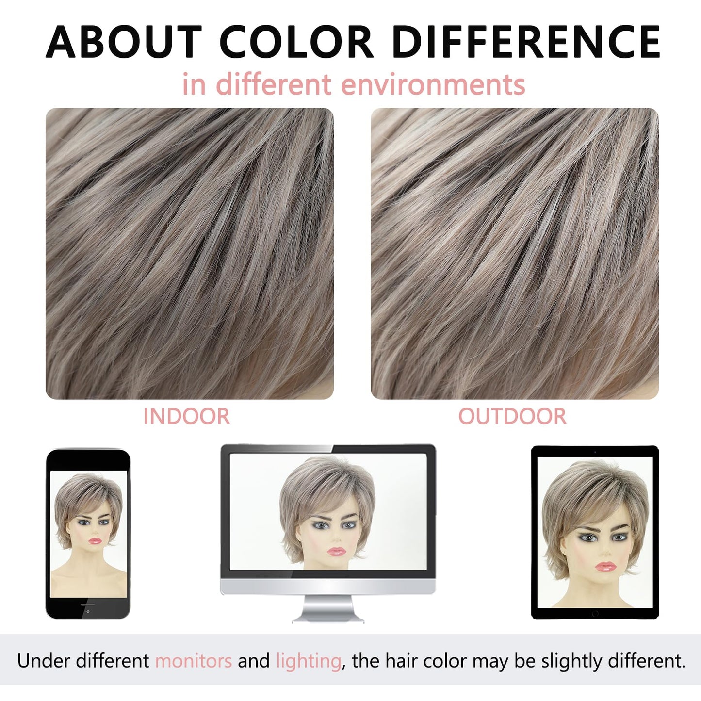 TISHINING Short Grey Curly Wigs for White Women Layered Silver Gray Pixie Cut Synthetic Full Wig with Bangs Natural Looking Daily Party Wigs for Older Women