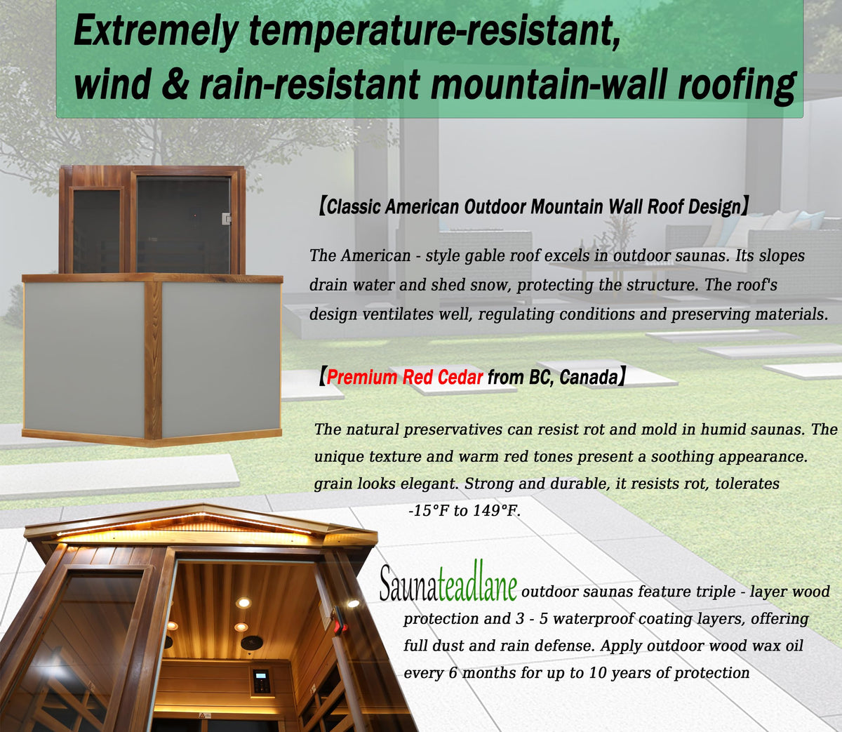 LTCCDSS Full Spectrum Outdoor Sauna 4 Person, Far Infrared, Low EMF, Chromotherapy & Bluetooth