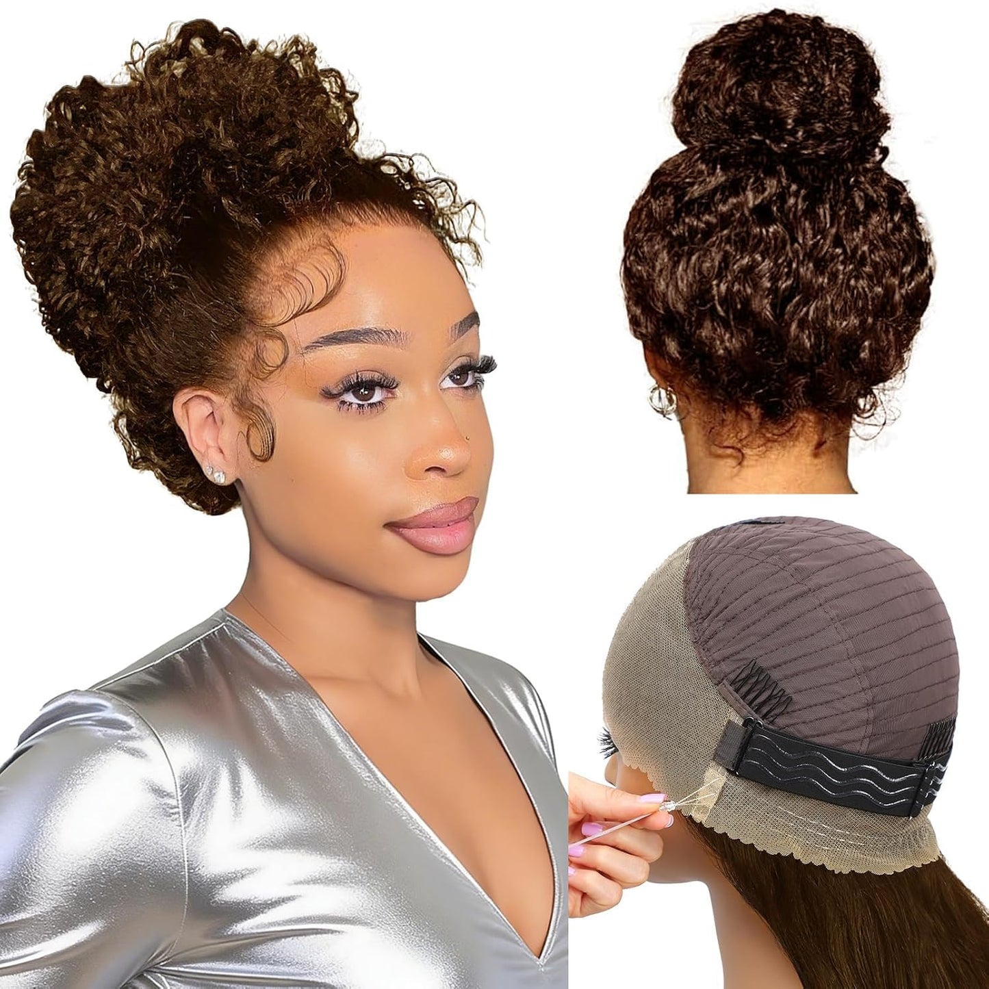 Pull Go 13x6 Drawstring Highlight Lace Front Wigs Human Hair Ombre Honey Blonde 210 Density Skinlike HD Full Lace Frontal Glueless Wigs Human Hair Pre Plucked Pre Cut Straight Balayage Wig 18 Inch