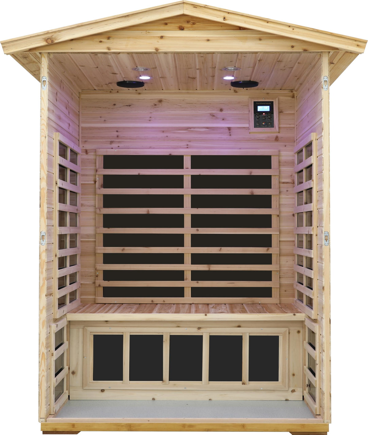 LTCCDSS Full Spectrum Outdoor Sauna 4 Person, Far Infrared, Low EMF, Chromotherapy & Bluetooth