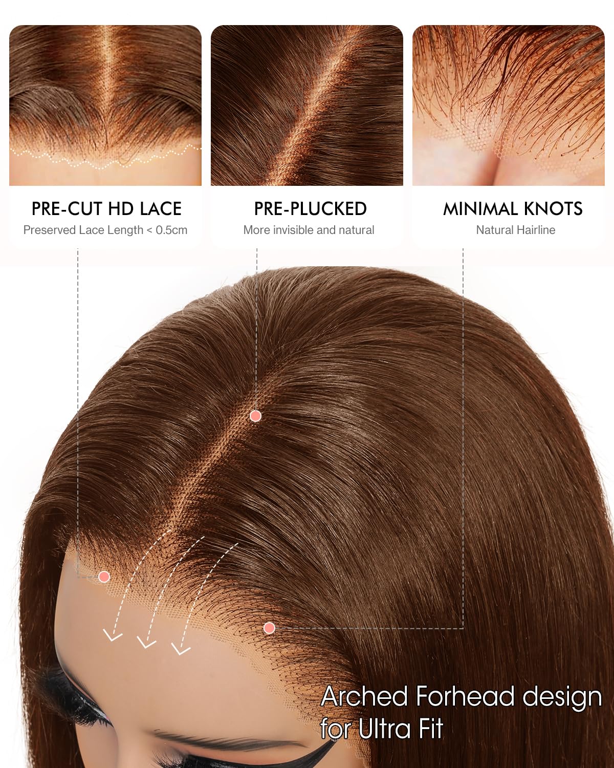 Pull Go 13x6 Drawstring Highlight Lace Front Wigs Human Hair Ombre Honey Blonde 210 Density Skinlike HD Full Lace Frontal Glueless Wigs Human Hair Pre Plucked Pre Cut Straight Balayage Wig 18 Inch