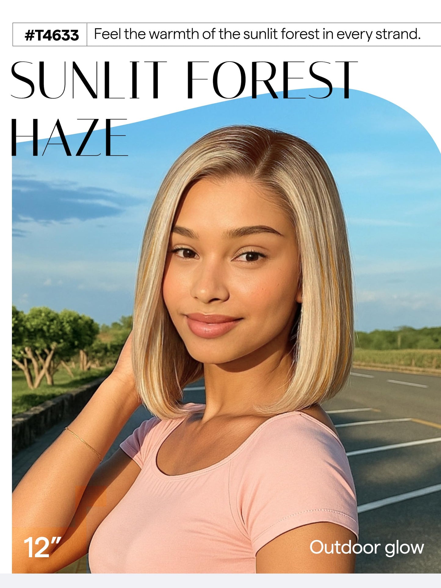 GORGIUS Blonde Bob Wig with Highlights Glueless Straight Short Synthetic Lace Front Wigs For Women Pre Cut Pre Plucked Side Part Hairline 12 Inch