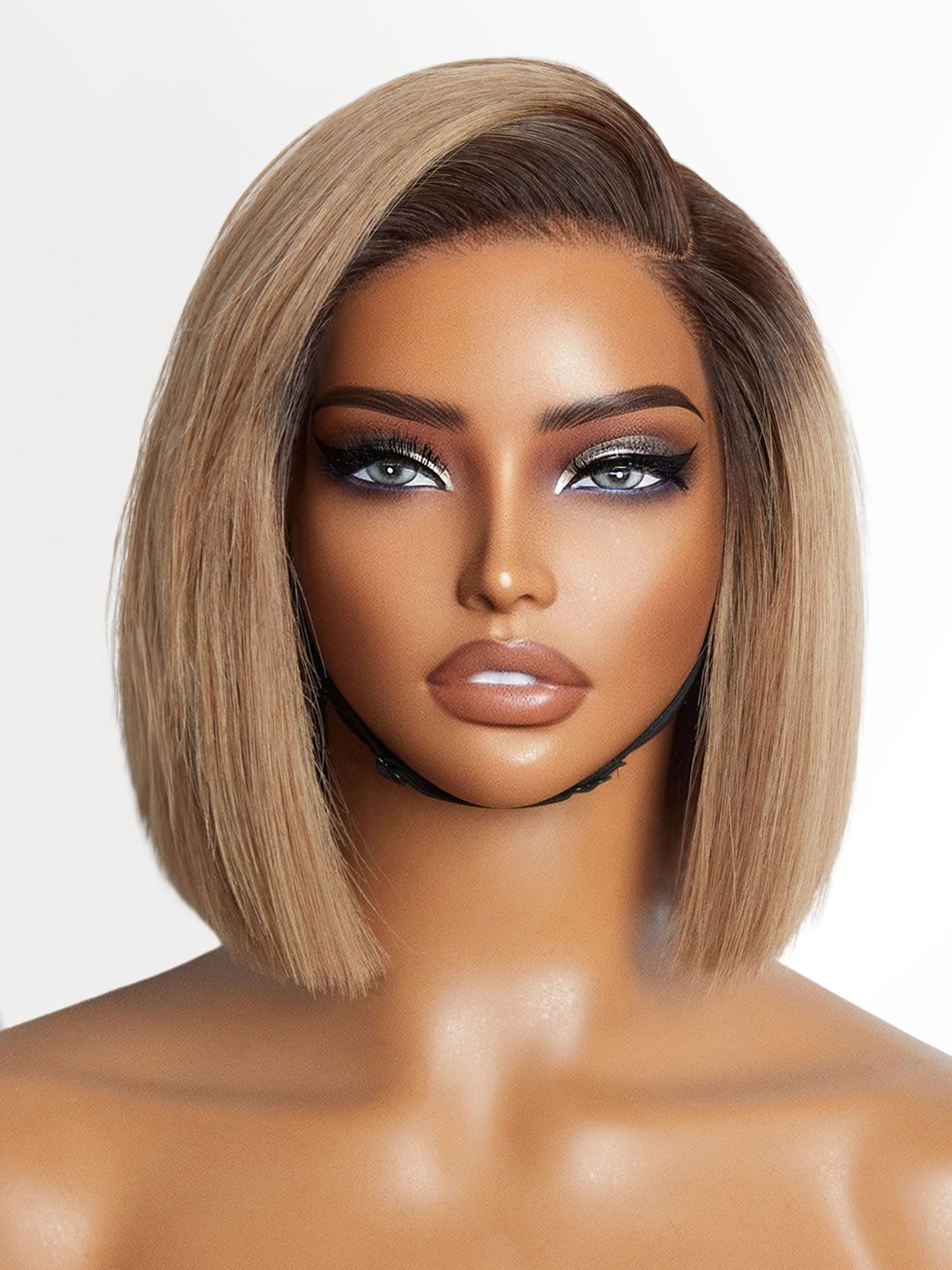LUVME HAIR 12" Curly Bob Glueless with Blonde Highlights Wigs Human Hair | Without Spray Wigs Pre Plucked Pre Cut Undetectable HD Lace No-Glue Need Protective Wig Short Ready to Go Wig 180 Density