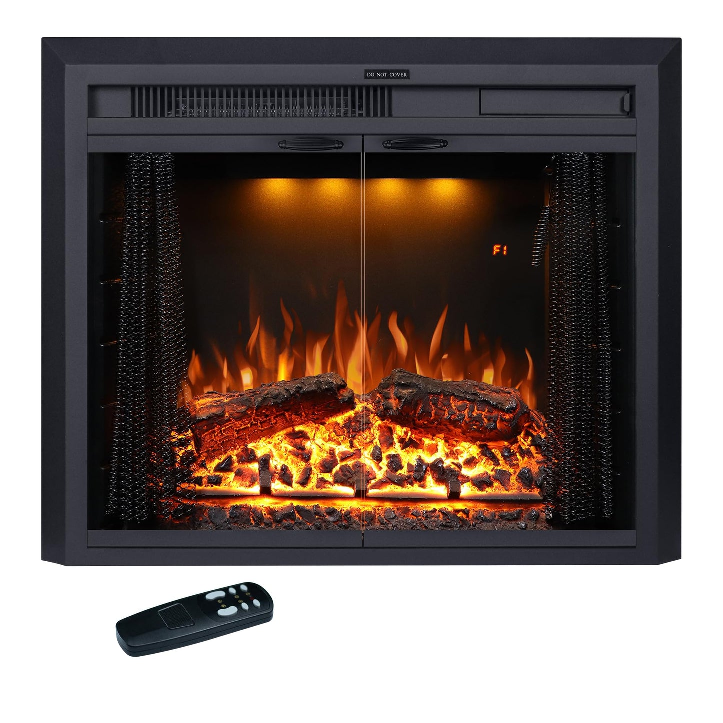 Valuxhome 40” W Electric Fireplace Insert with Log Speaker for Crackling Sound, 750W(Low)/1500W(high) for Heating, Independent Function for Heating and Changing Colors, Overheating Protection