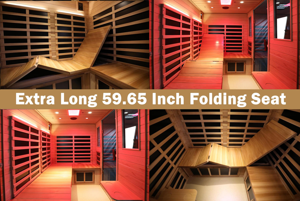 LTCCDSS Ultra-Low EMF Outdoor Infrared Sauna 2 Person, Composite Wood Far Infrared Sauna for Home, EMF 0.1-1mG, Bluetooth & Chromotherapy