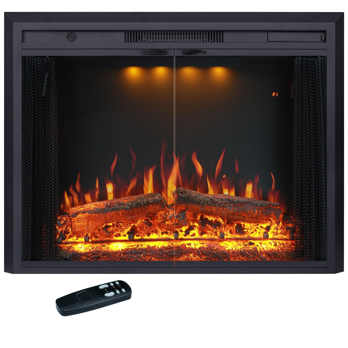 Valuxhome 40” W Electric Fireplace Insert with Log Speaker for Crackling Sound, 750W(Low)/1500W(high) for Heating, Independent Function for Heating and Changing Colors, Overheating Protection