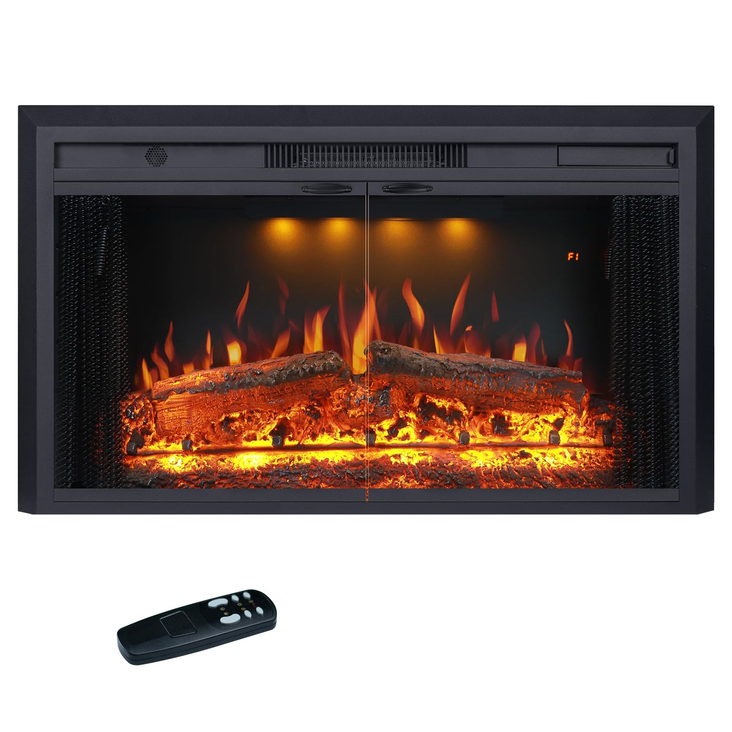 Valuxhome 40” W Electric Fireplace Insert with Log Speaker for Crackling Sound, 750W(Low)/1500W(high) for Heating, Independent Function for Heating and Changing Colors, Overheating Protection