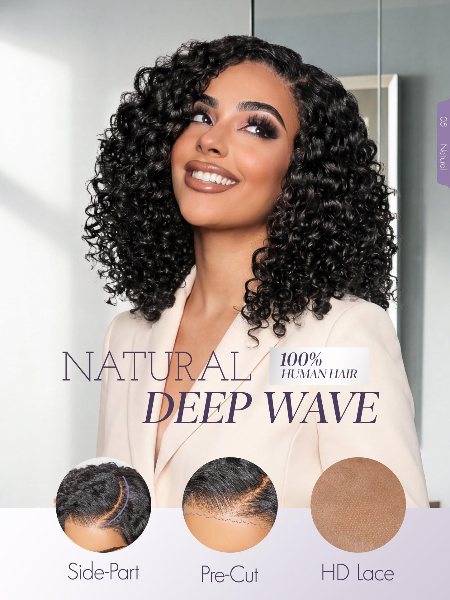 LUVME HAIR 12" Curly Bob Glueless with Blonde Highlights Wigs Human Hair | Without Spray Wigs Pre Plucked Pre Cut Undetectable HD Lace No-Glue Need Protective Wig Short Ready to Go Wig 180 Density