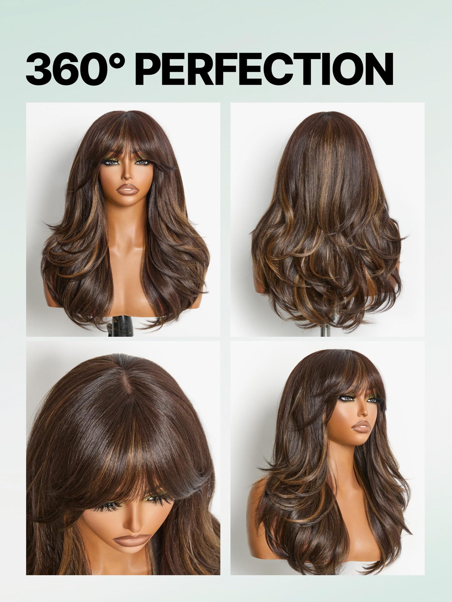 Short Straight Layered Bob Wig Glueless Wig for Black Women 8 Inch