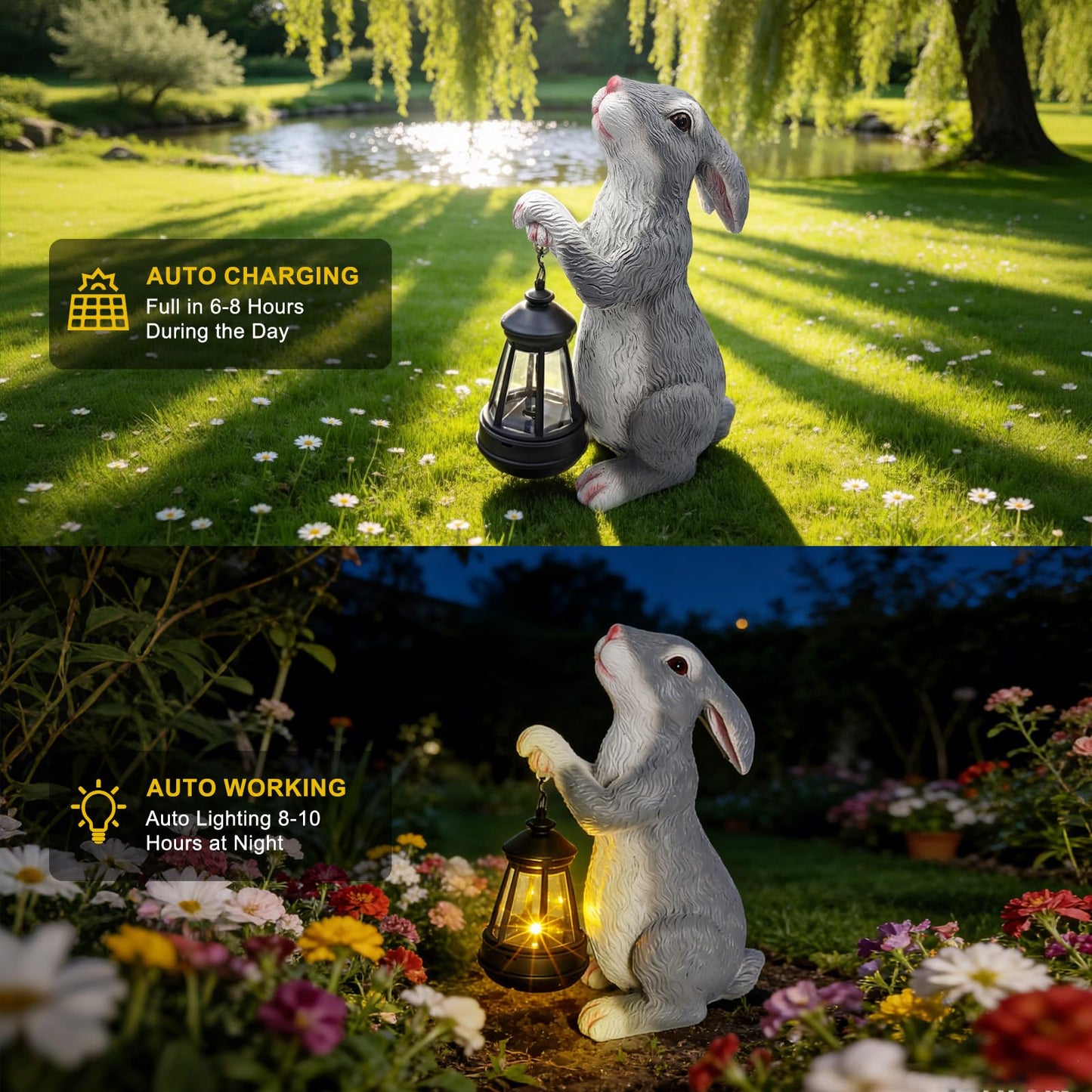 Solar Frog with Umbrella Statue - LED Solar Powered Garden Decor, Auto On/Off Waterproof Resin Outdoor Sculpture for Patio, Yard, Pond, Unique Gardening Gifts for Women & Mom